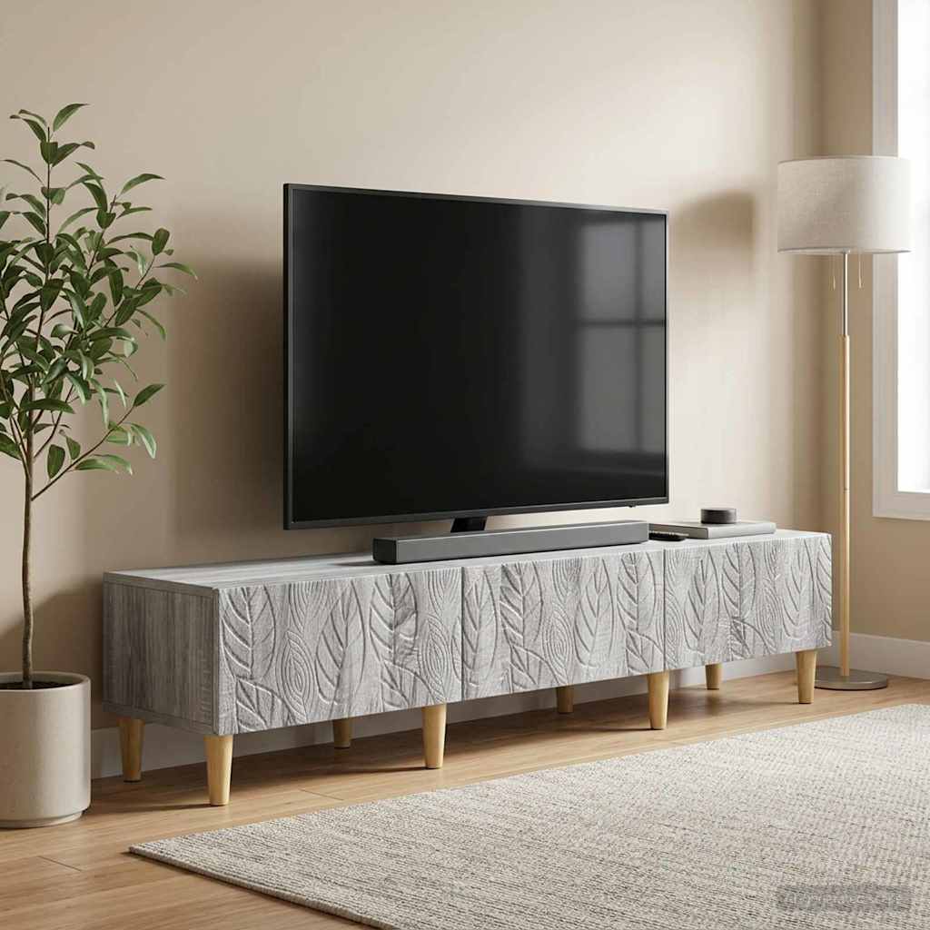 TV-kast 147 x 34,5 x 30 cm Grijs Sonoma Bewerkt hout – afbeelding 1