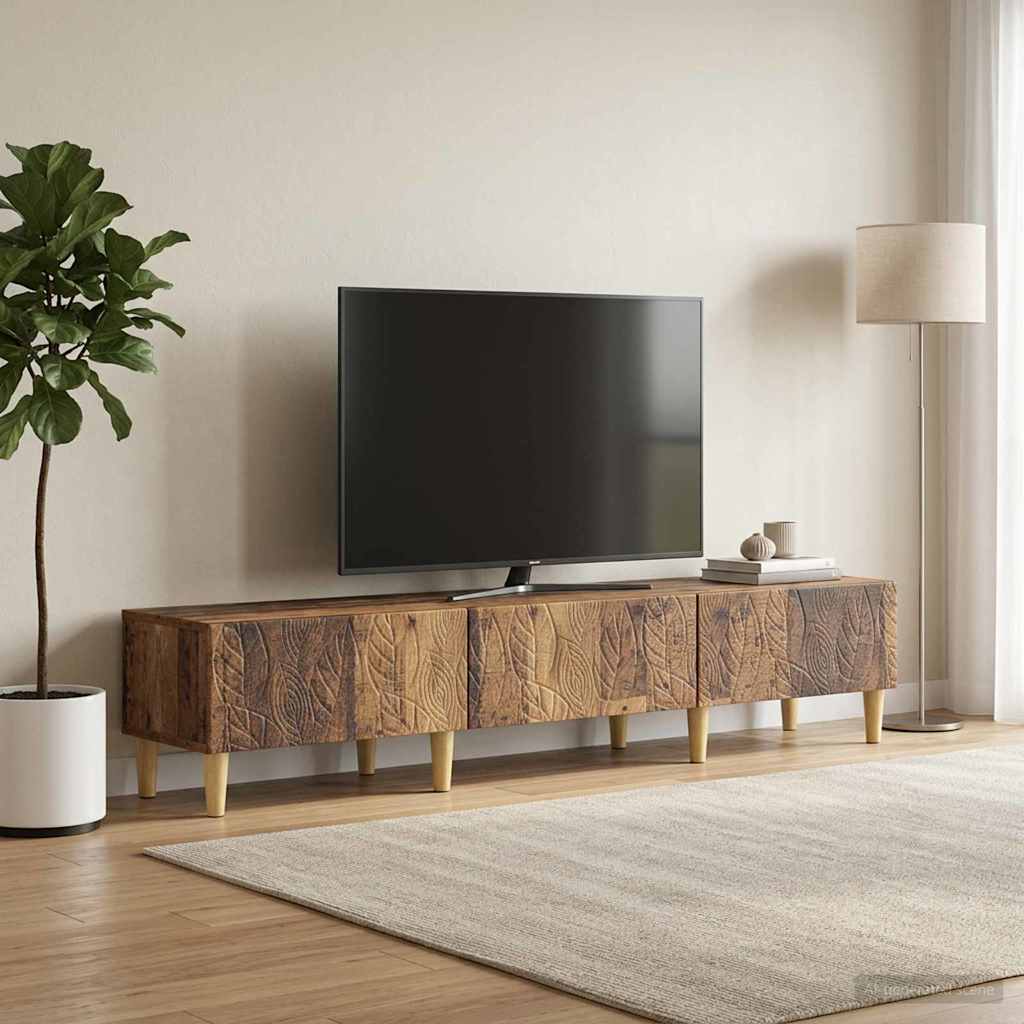 TV-kast 147 x 34,5 x 30 cm Oud hout Bewerkt hout – afbeelding 1