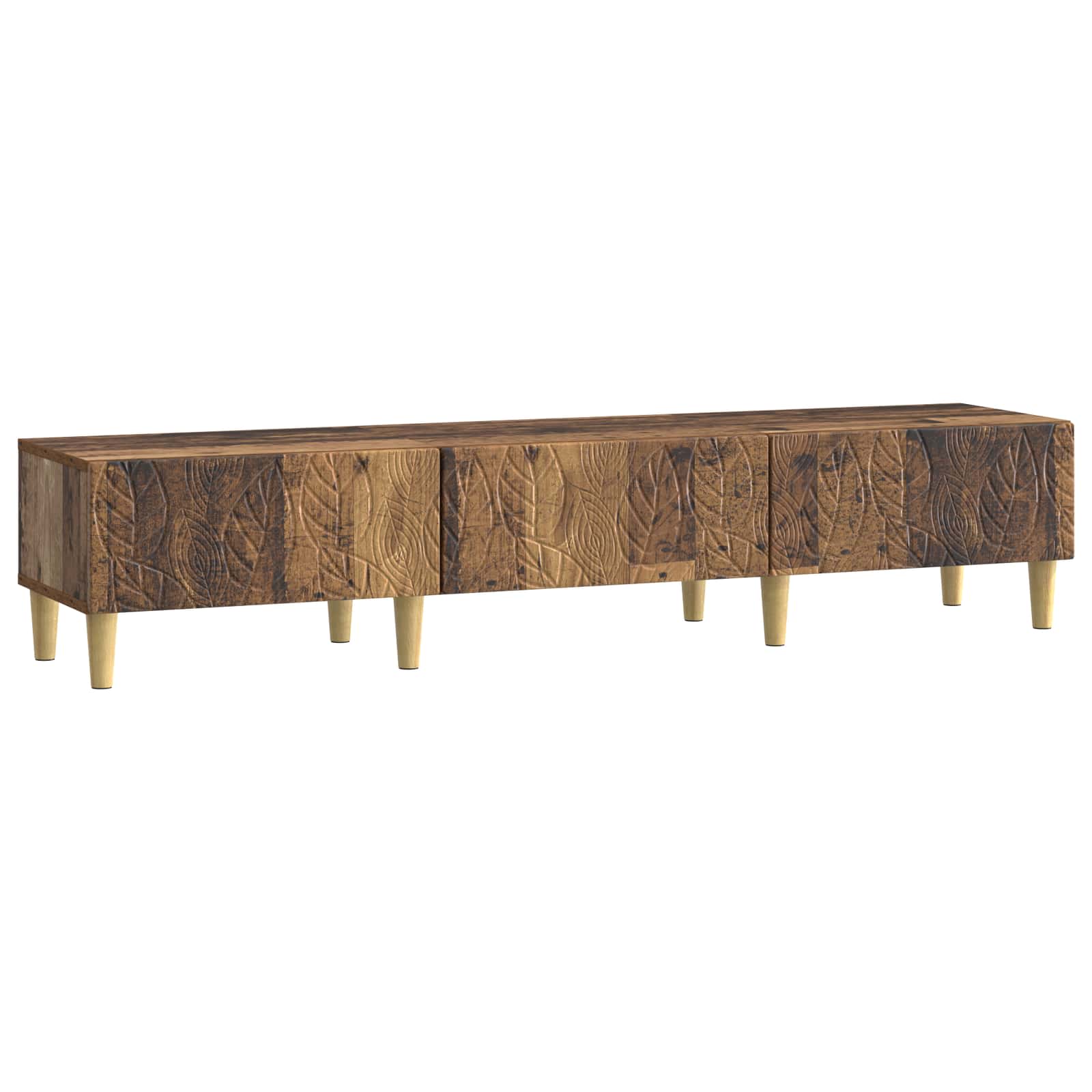 TV-kast 147 x 34,5 x 30 cm Oud hout Bewerkt hout – afbeelding 2