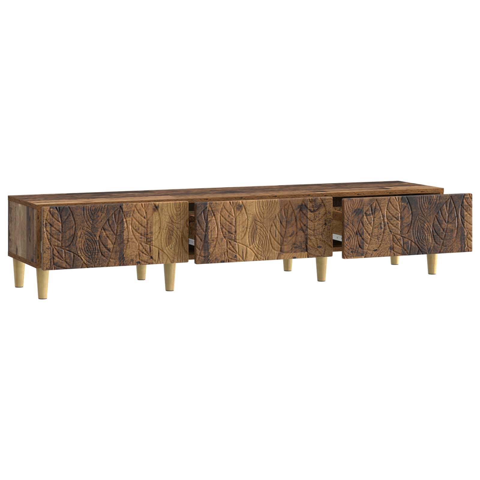 TV-kast 147 x 34,5 x 30 cm Oud hout Bewerkt hout – afbeelding 4