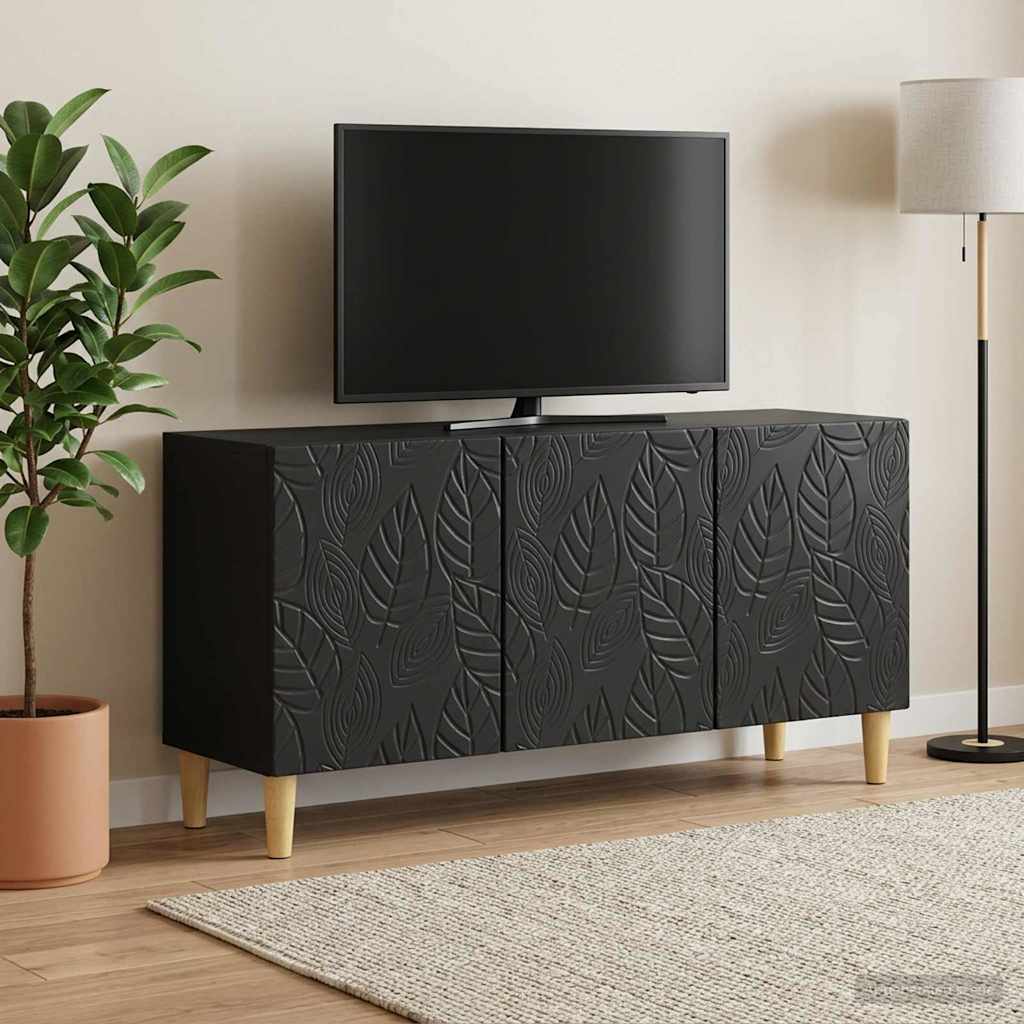 TV-kast 99 x 34,5 x 50 cm Zwart Bewerkt hout – afbeelding 3