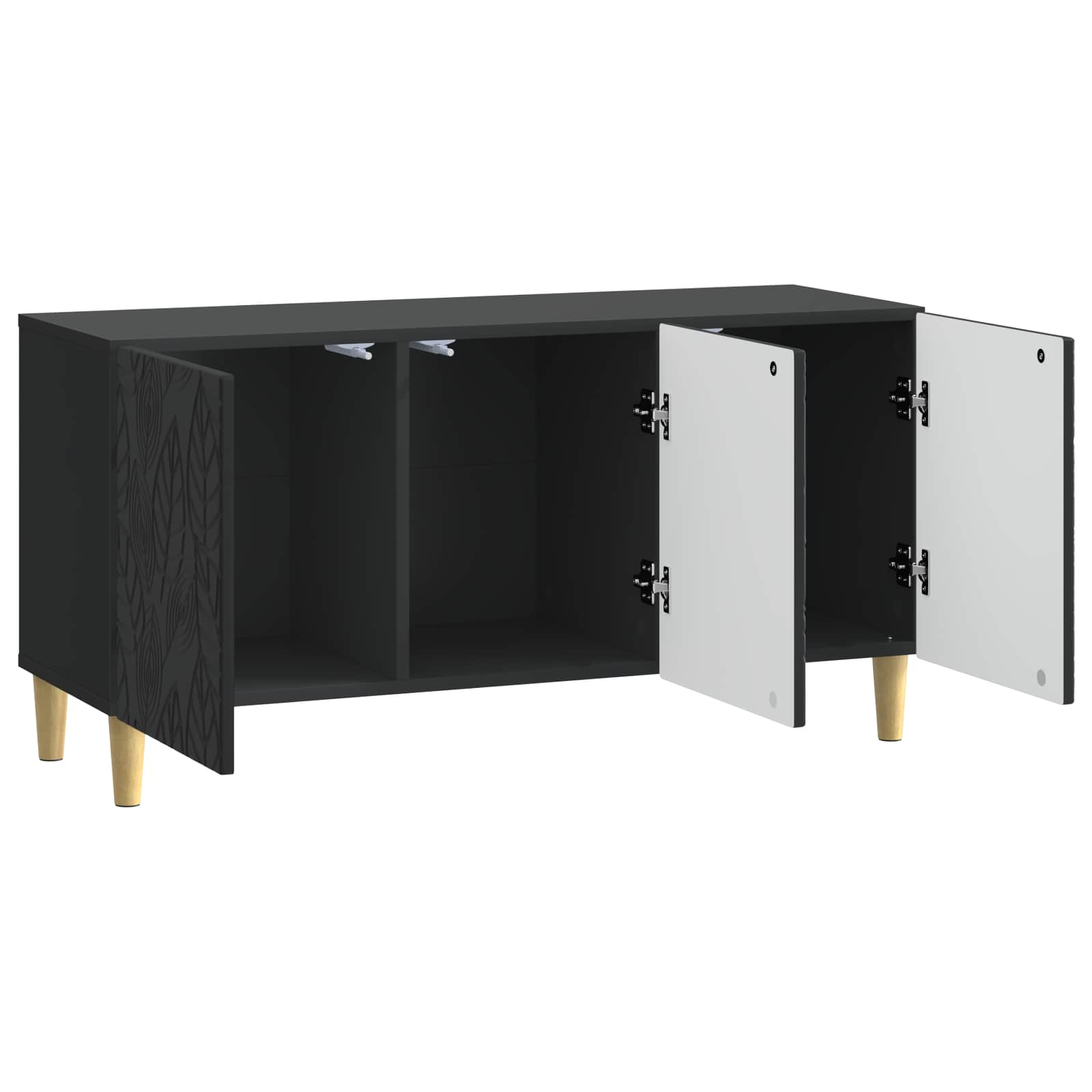 TV-kast 99 x 34,5 x 50 cm Zwart Bewerkt hout – afbeelding 4