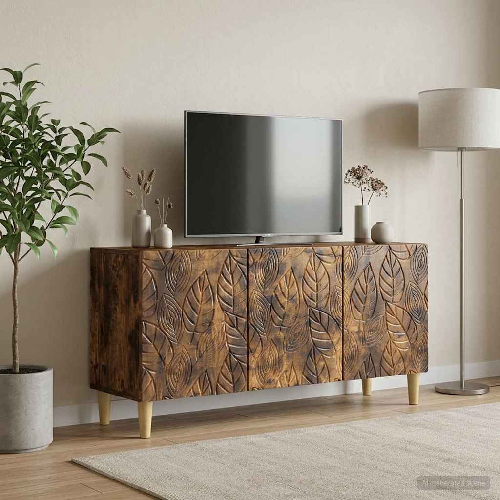 TV-kast 99 x 34,5 x 50 cm Gerookt eiken Bewerkt hout – afbeelding 1