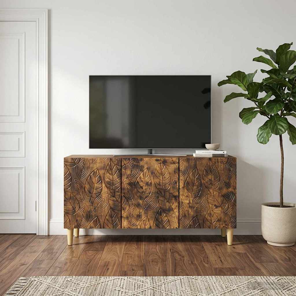 TV-kast 99 x 34,5 x 50 cm Gerookt eiken Bewerkt hout – afbeelding 3