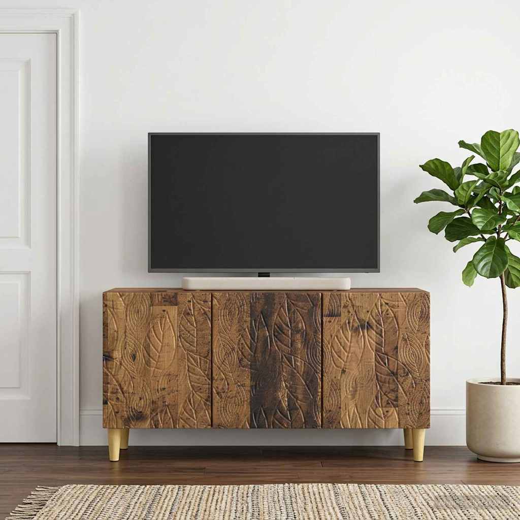 TV-kast 99 x 34,5 x 50 cm Oud hout Bewerkt hout – afbeelding 1