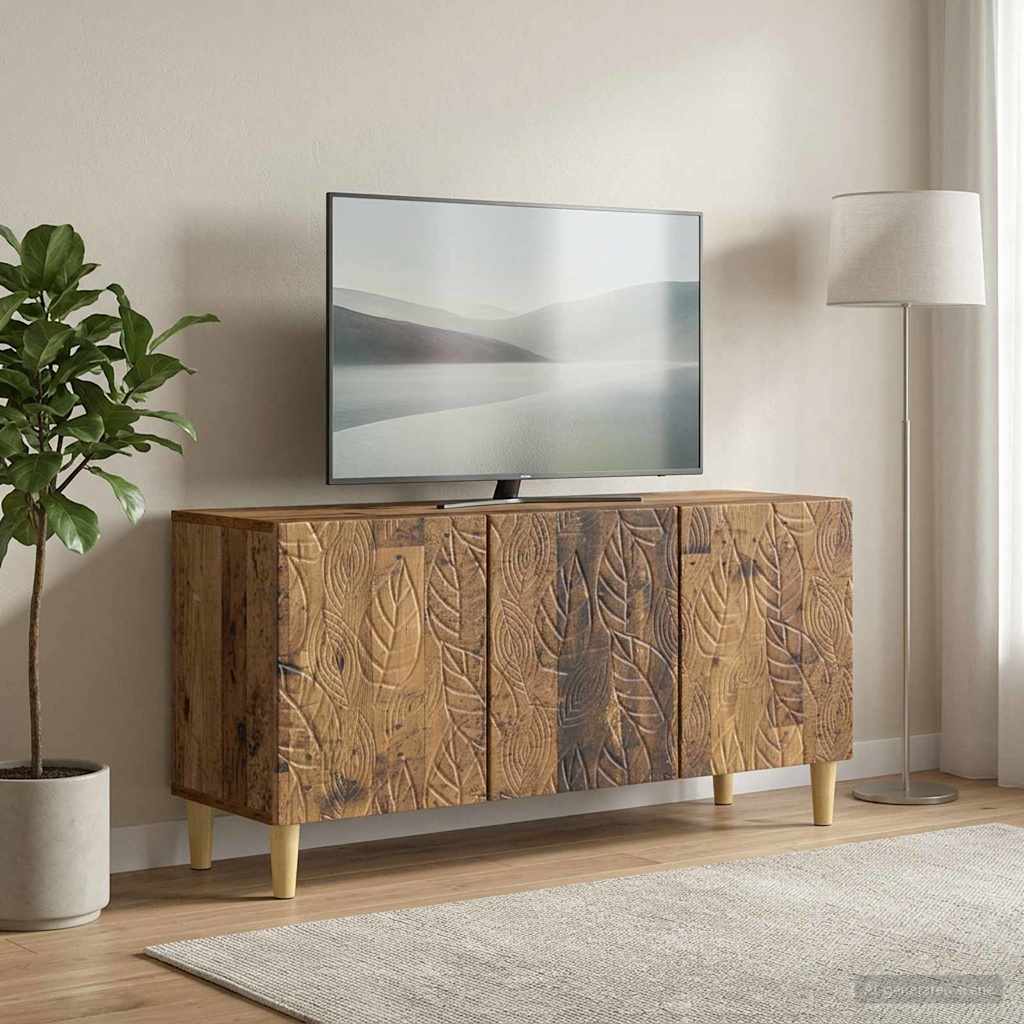 TV-kast 99 x 34,5 x 50 cm Oud hout Bewerkt hout – afbeelding 3