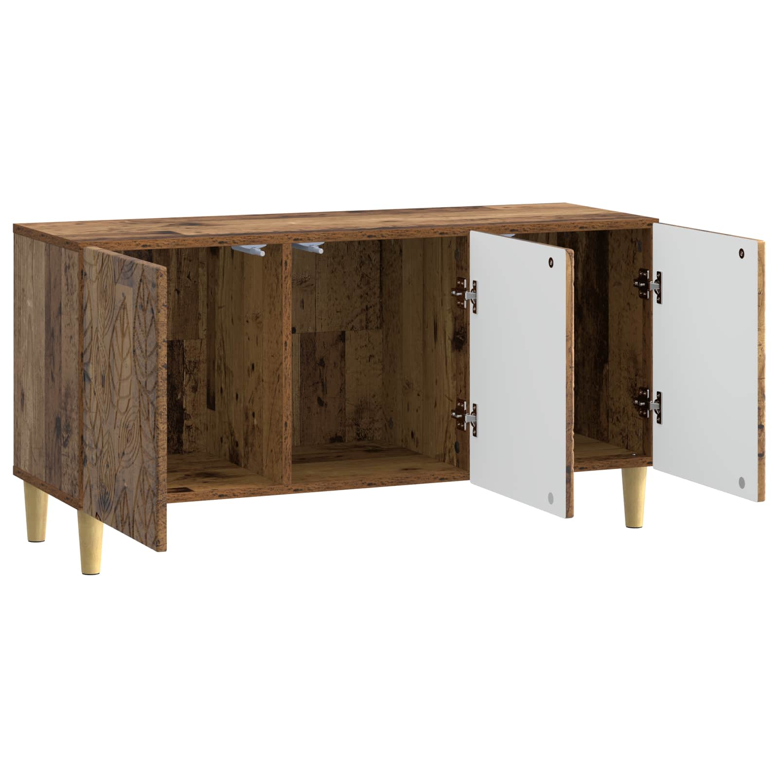 TV-kast 99 x 34,5 x 50 cm Oud hout Bewerkt hout – afbeelding 4