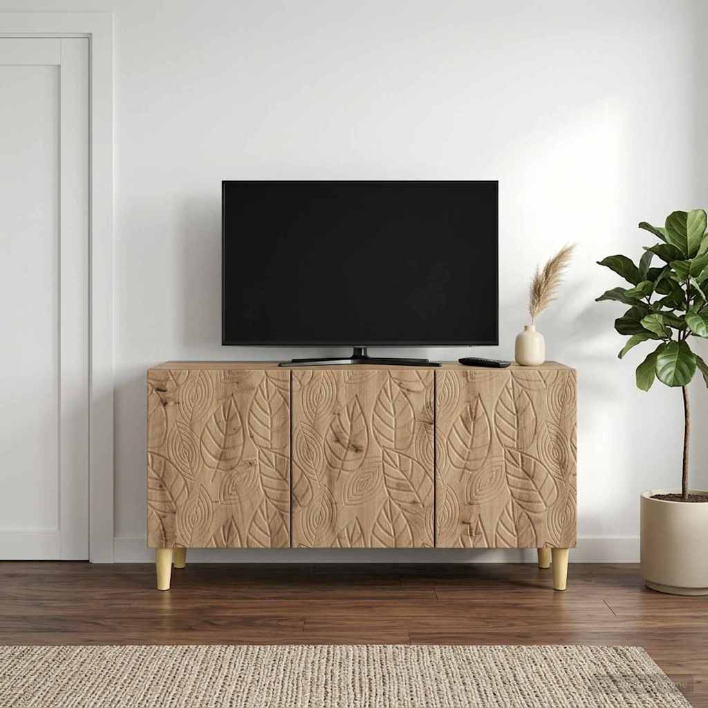 TV-kast 99 x 34,5 x 50 cm Artisanaal eiken Bewerkt hout – afbeelding 3