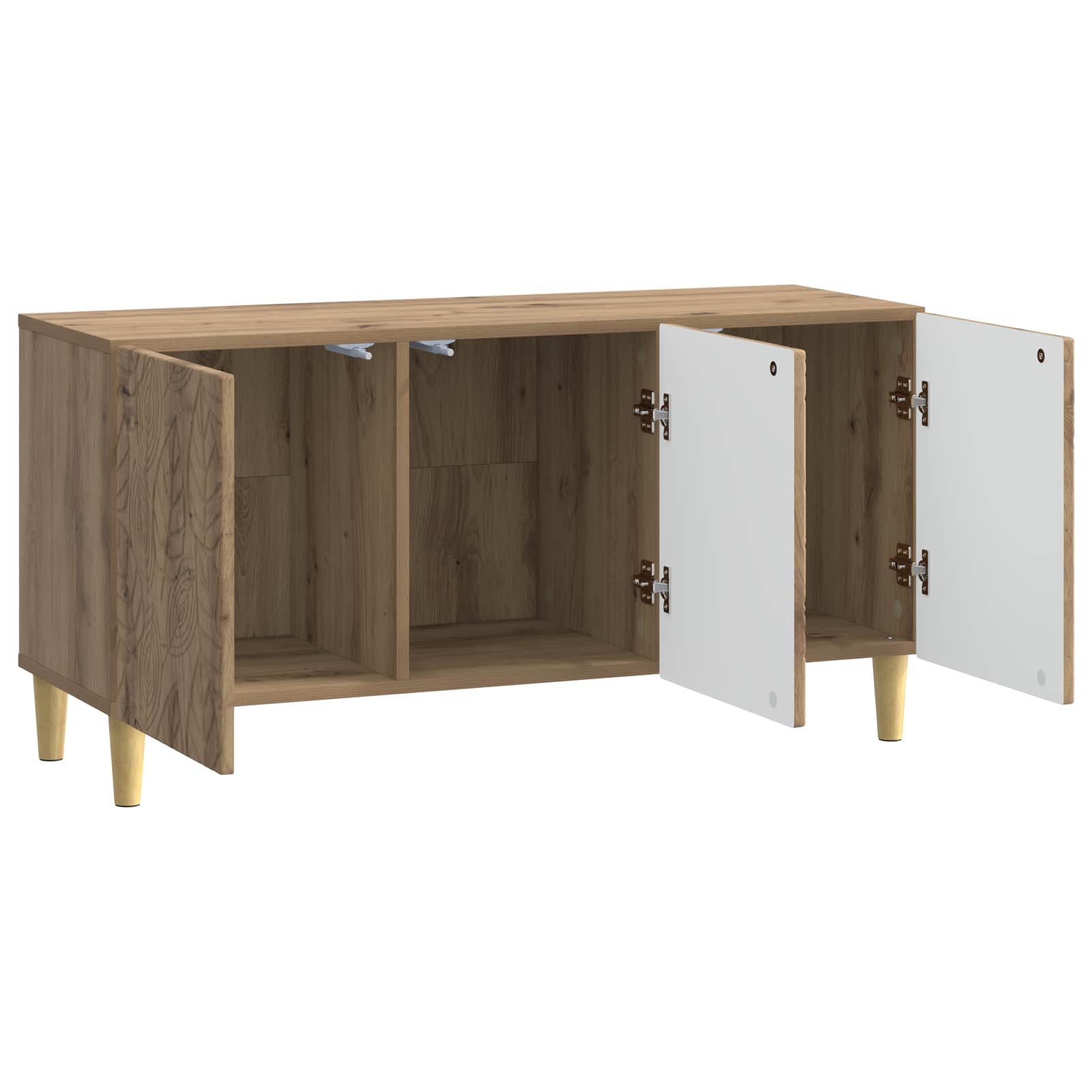 TV-kast 99 x 34,5 x 50 cm Artisanaal eiken Bewerkt hout – afbeelding 4