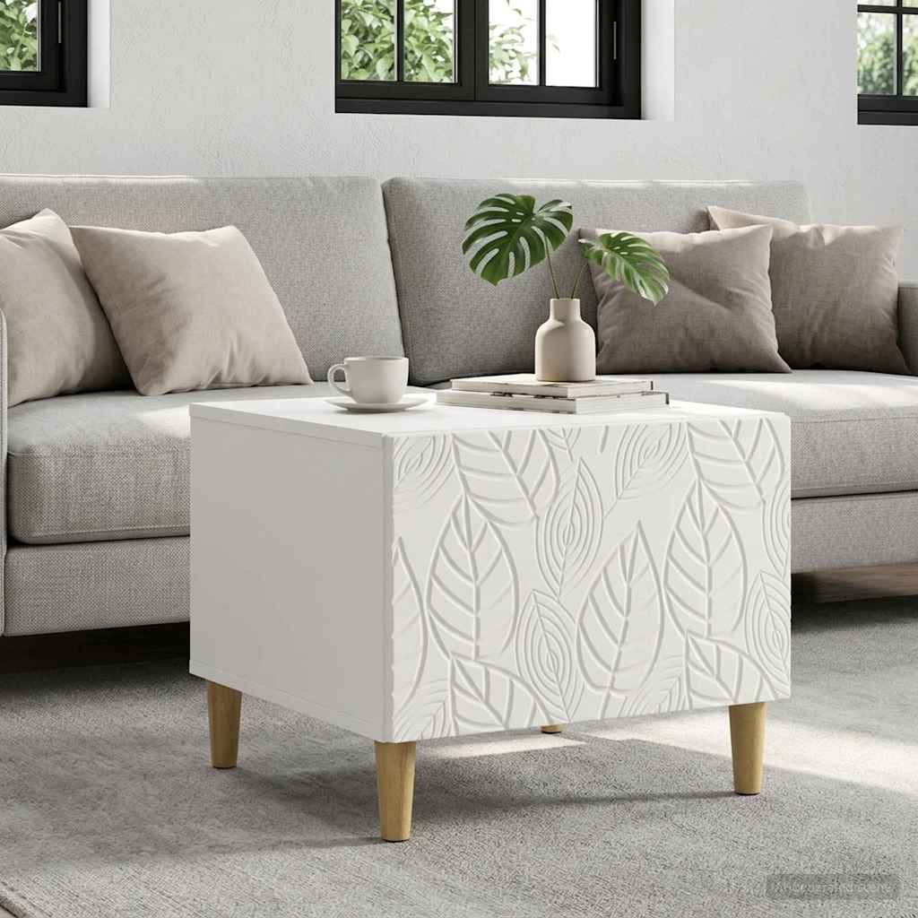 Salontafel Wit 50 x 49 x 40 cm Bewerkt hout