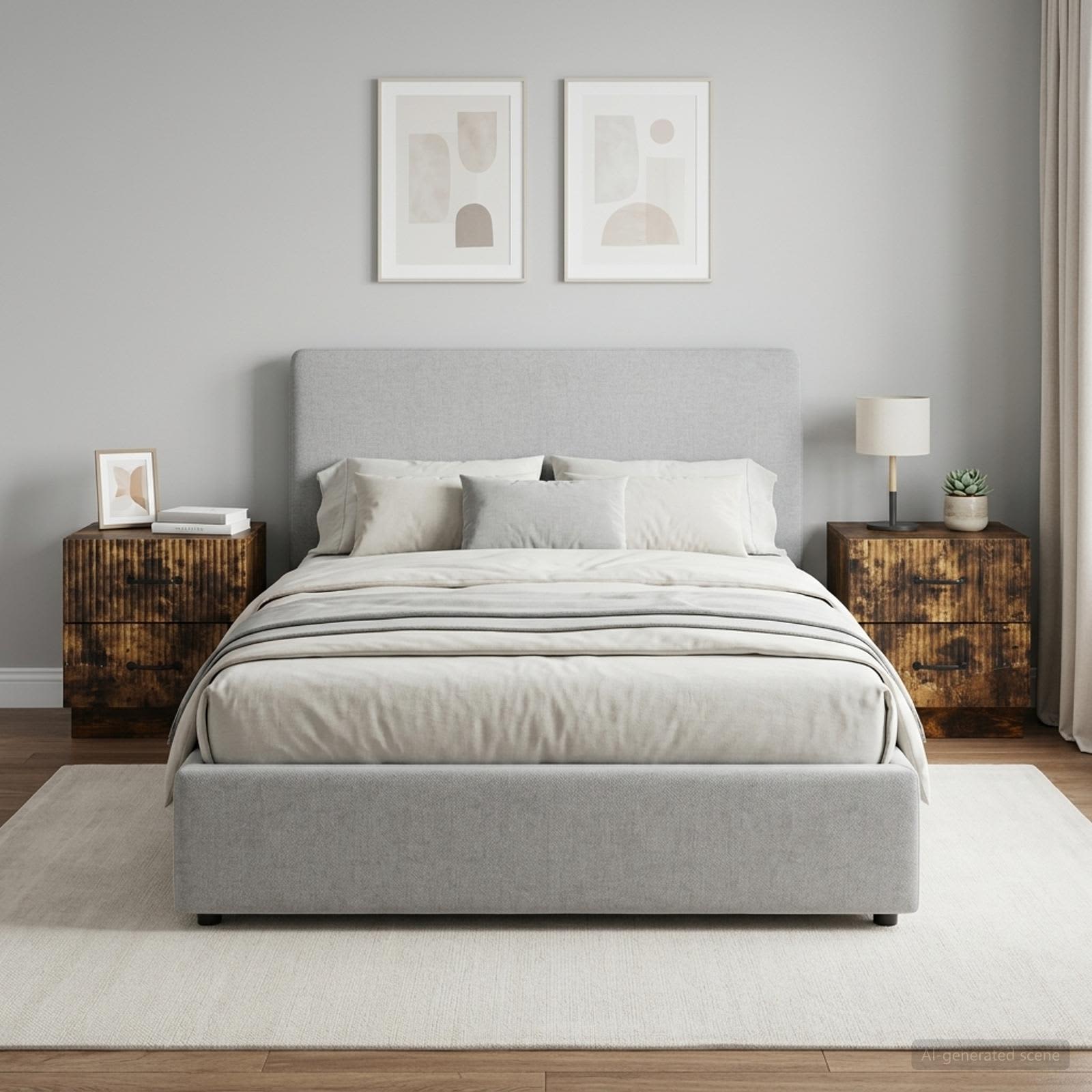 Nachtkastje met lade 2 pcs Gerookt eiken 43 x 34,5 x 44,5 cm