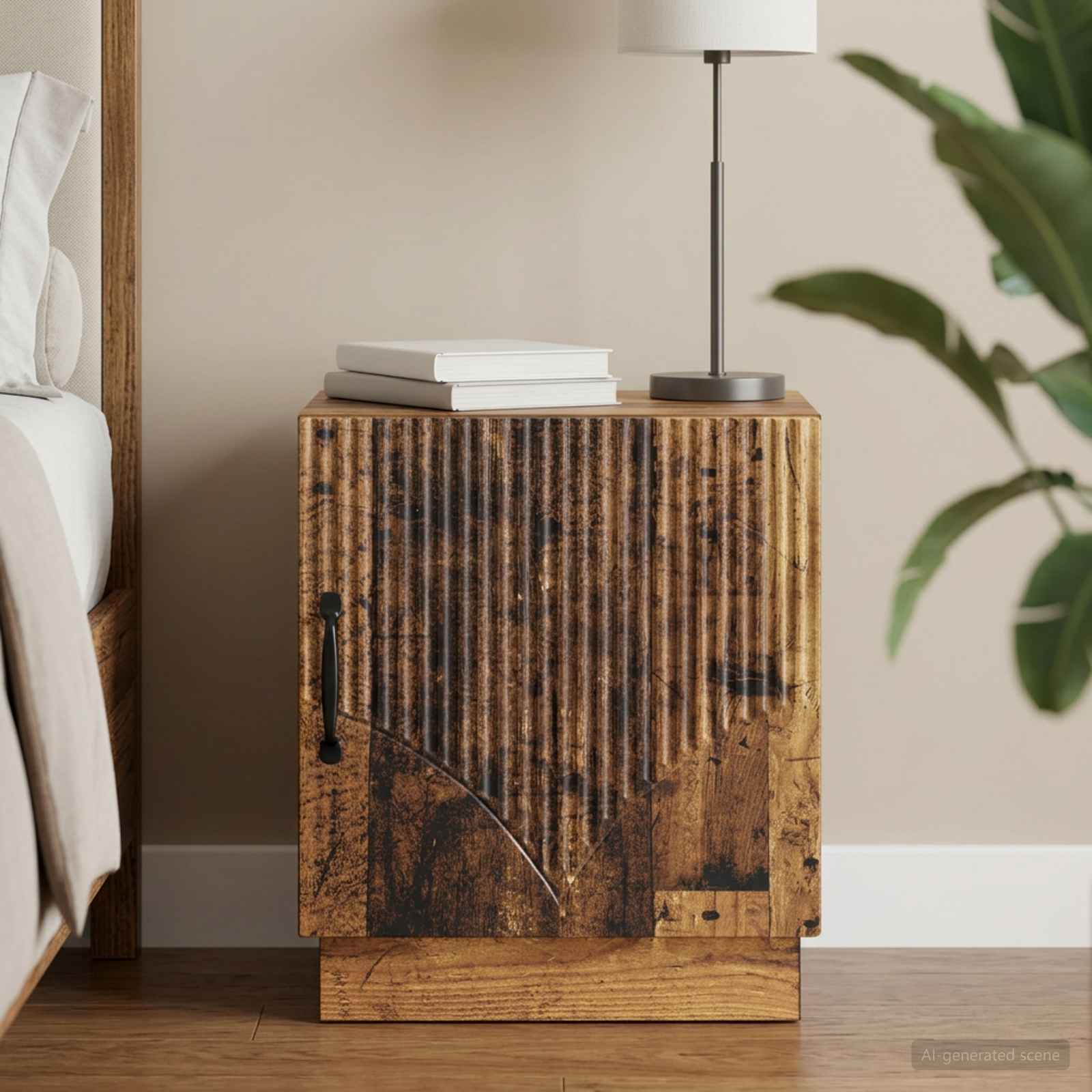 Nachtkastje Oud hout 43 x 34,5 x 47 cm Bewerkt hout – afbeelding 1