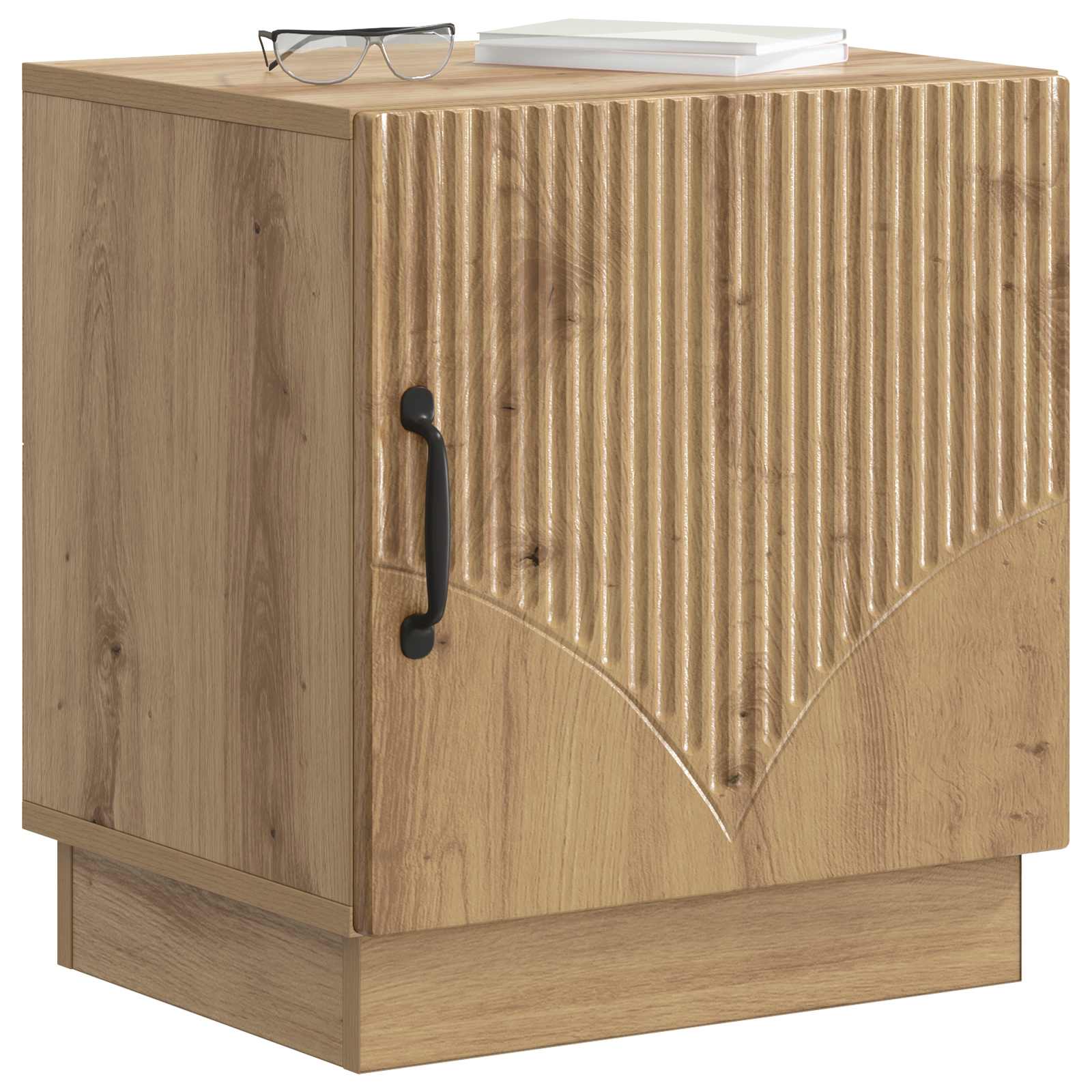 Nachtkastje Artisanaal eiken 43 x 34,5 x 47 cm Bewerkt hout – afbeelding 3