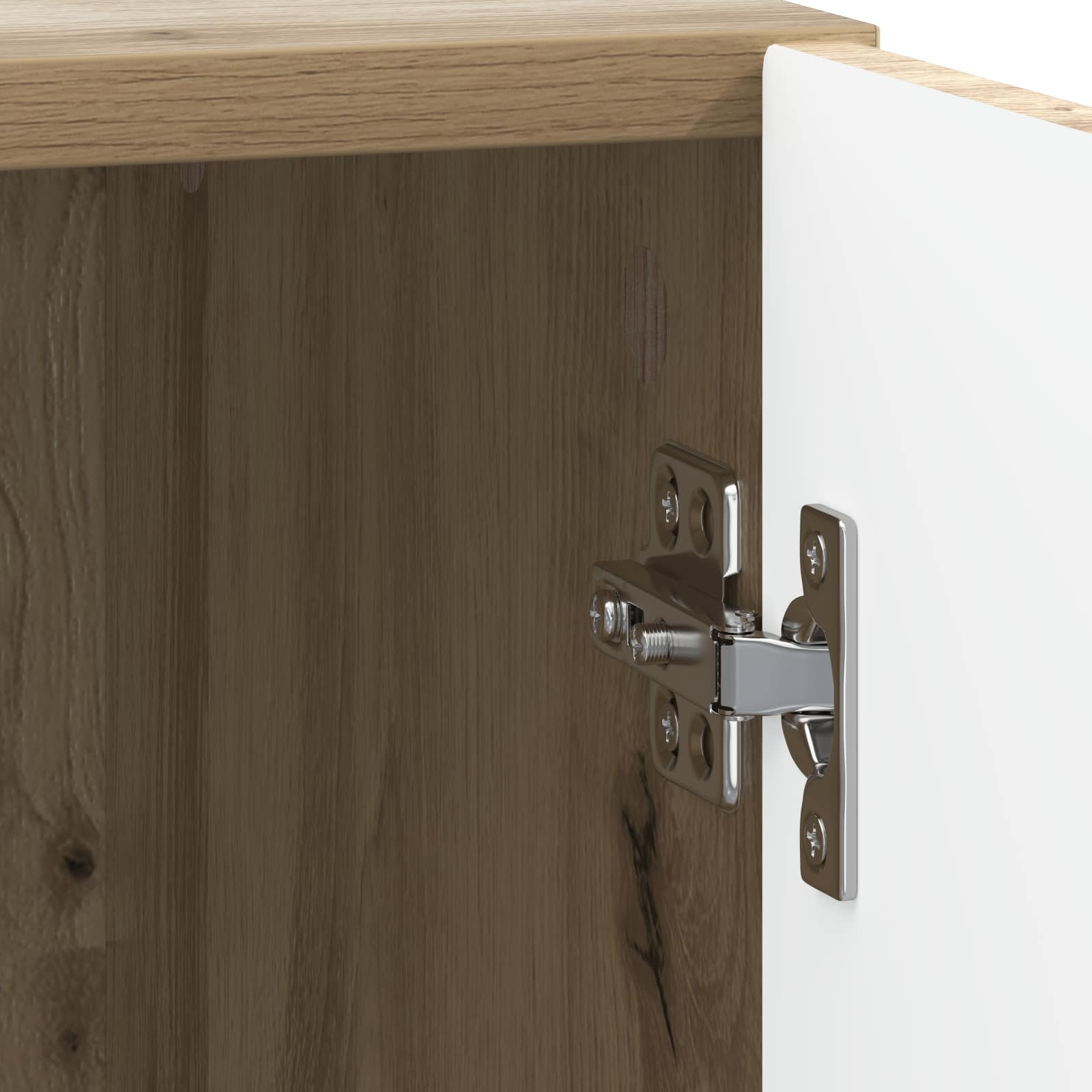 Nachtkastje Artisanaal eiken 43 x 34,5 x 47 cm Bewerkt hout – afbeelding 9