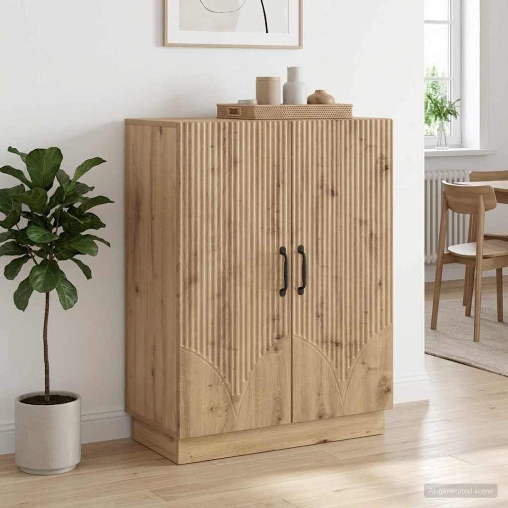 Dressoir Artisanaal eiken 66 x 34,5 x 87 cm Bewerkt hout – afbeelding 1