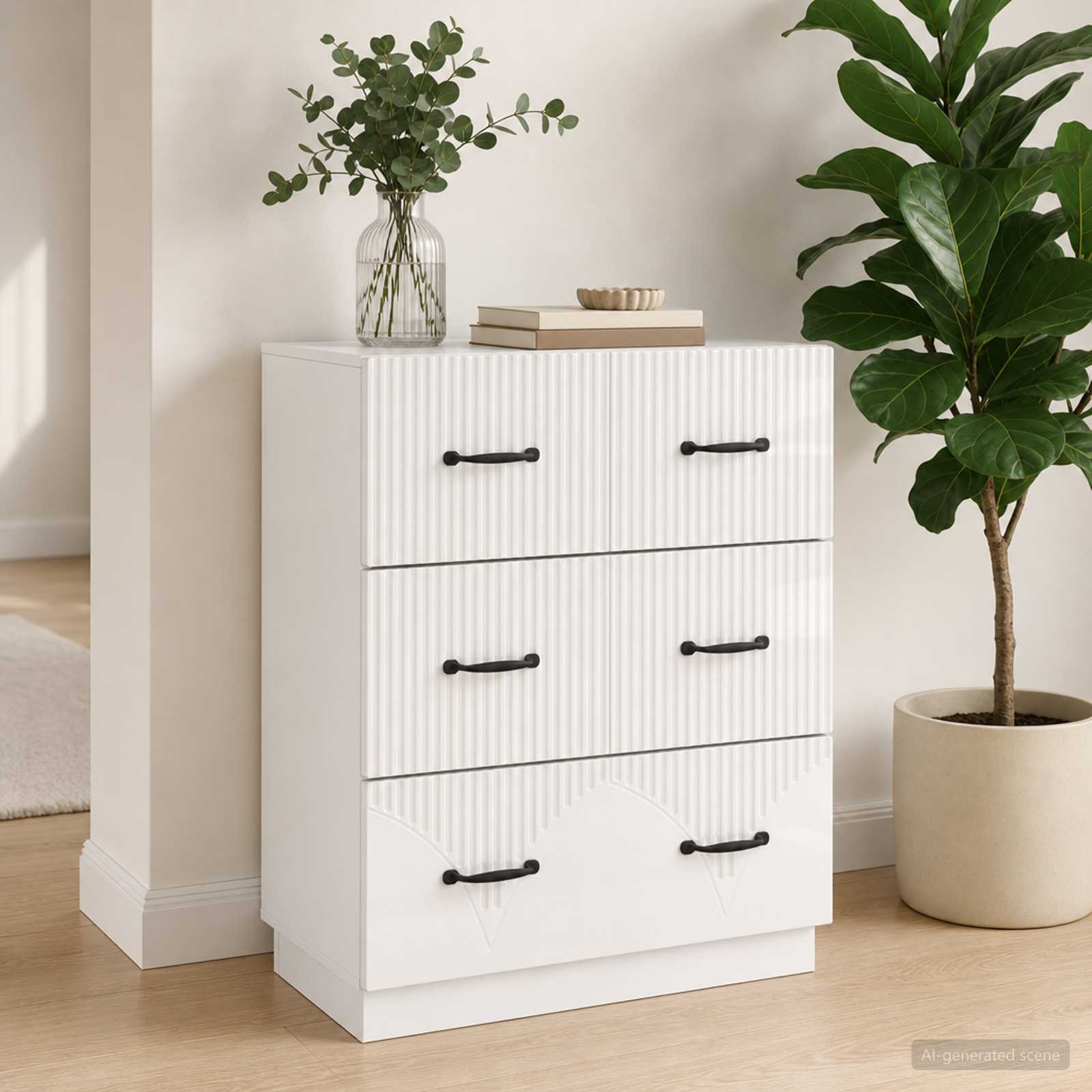 Ladenkast Hoogglans Wit 66 x 34,5 x 87 cm Bewerkt hout