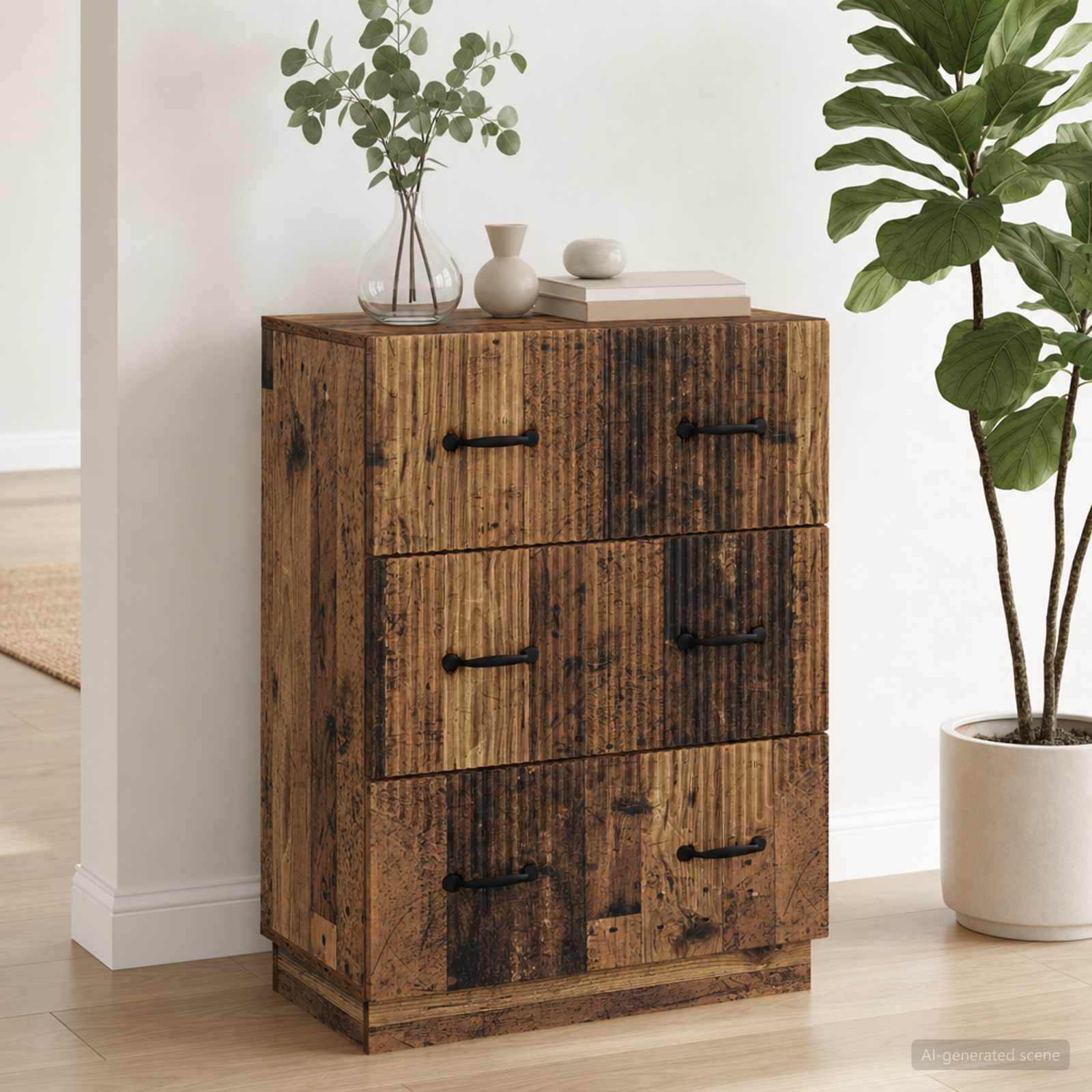 Ladenkast Oud hout 66 x 34,5 x 87 cm Bewerkt hout