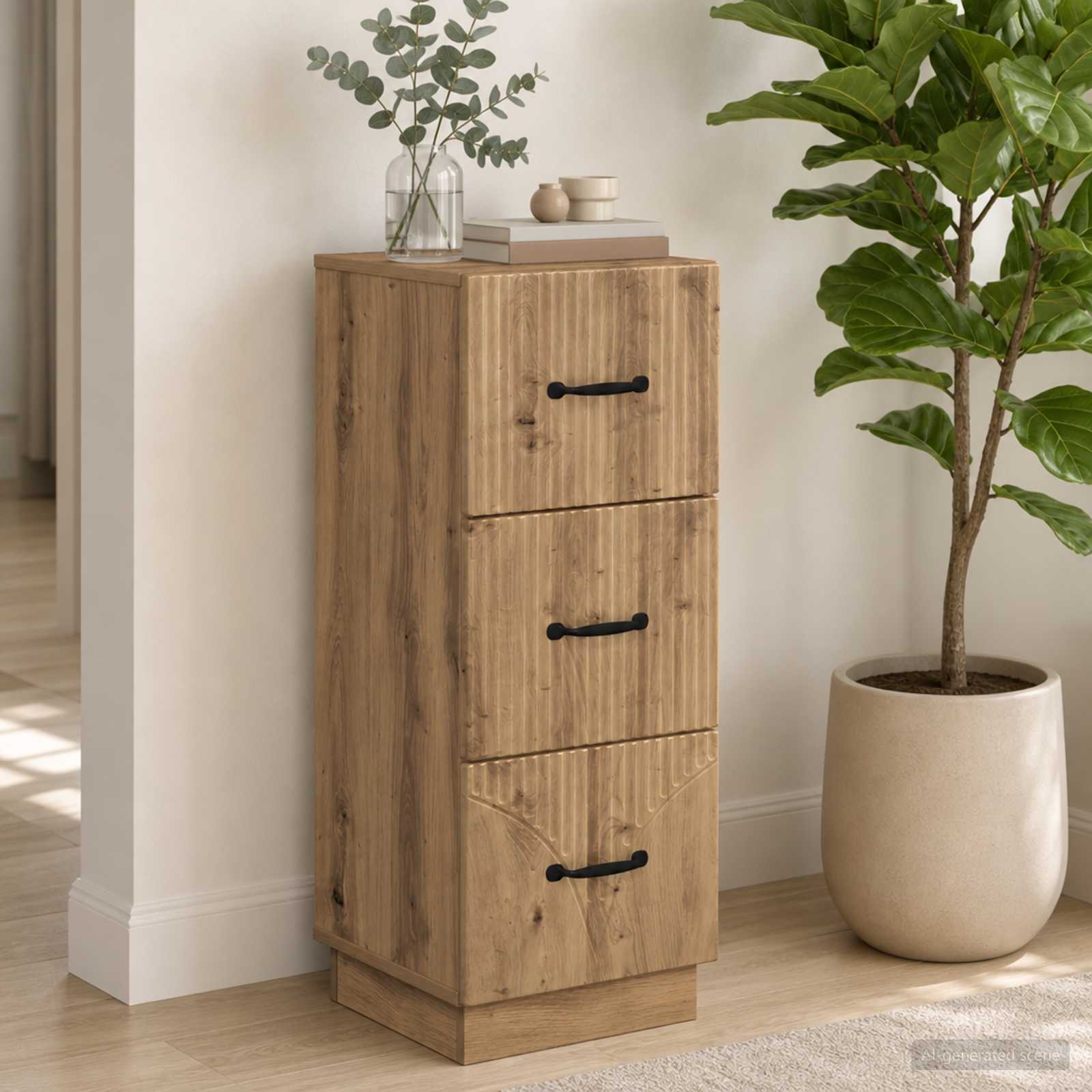 Ladenkast Artisanaal eiken 33 x 34,5 x 87 cm Bewerkt hout