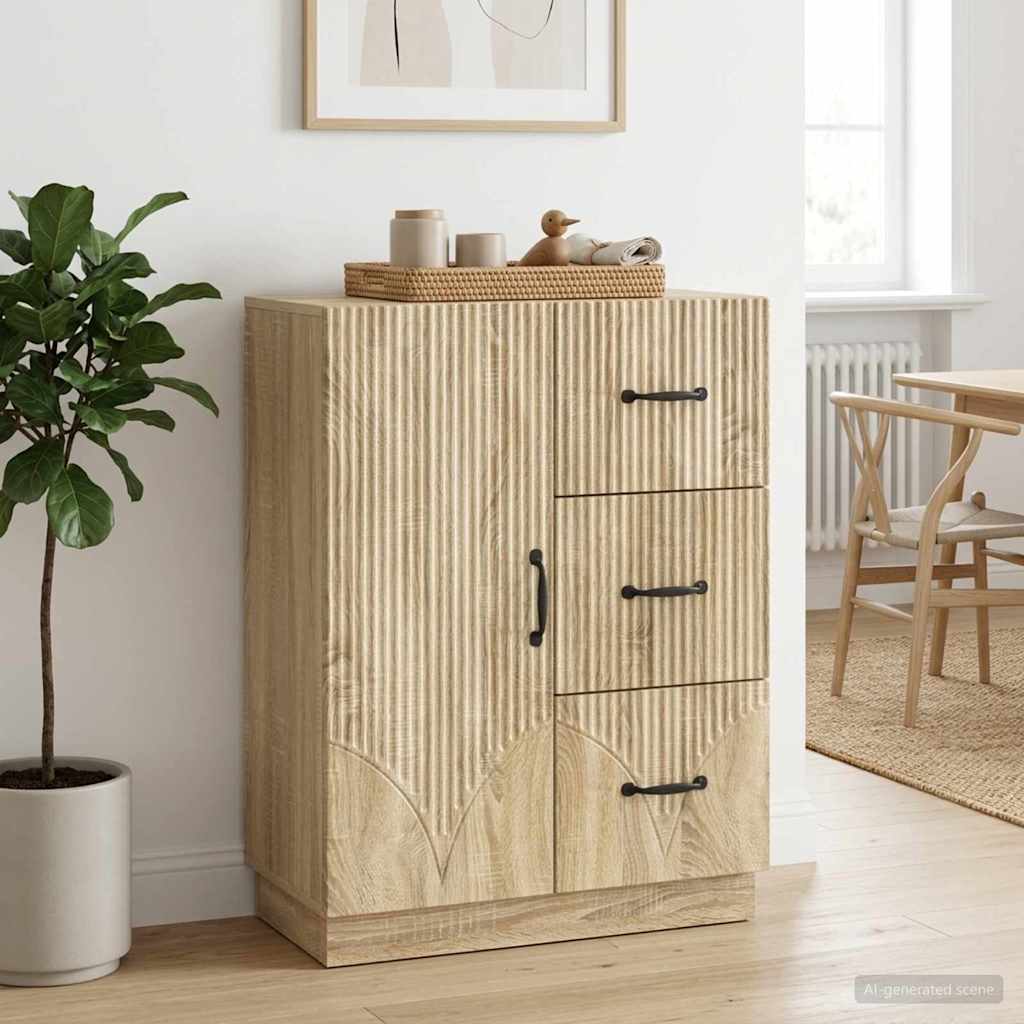 Dressoir met lade Sonoma Eiken 66 x 34,5 x 87 cm Bewerkt hout