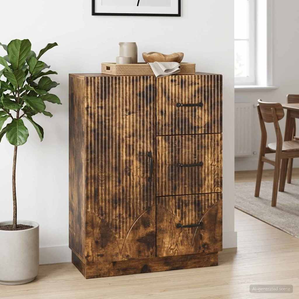 Dressoir met lade Gerookt eiken 66 x 34,5 x 87 cm Bewerkt hout