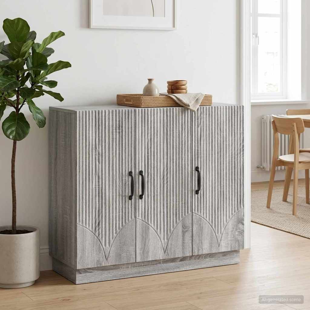 Dressoir Grijs sonoma 89 x 34,5 x 77 cm Bewerkt hout