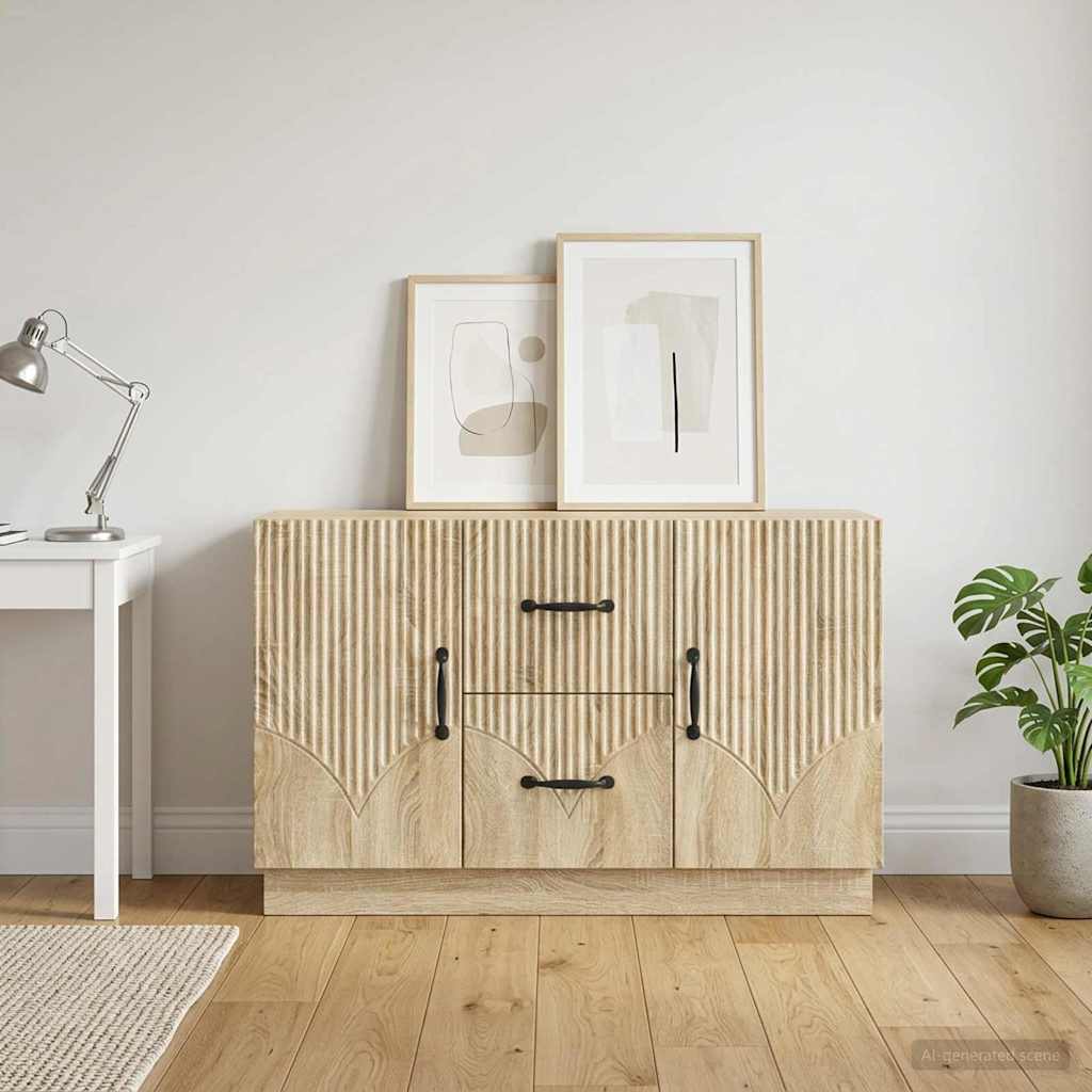 Dressoir met lade Sonoma Eiken 89 x 34,5 x 57 cm Bewerkt hout
