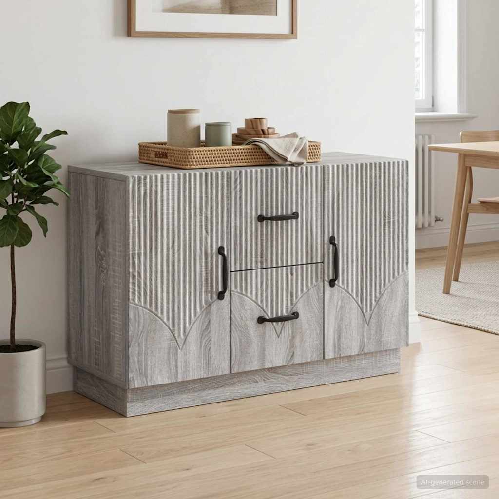 Dressoir met lade Grijs sonoma 89 x 34,5 x 57 cm Bewerkt hout