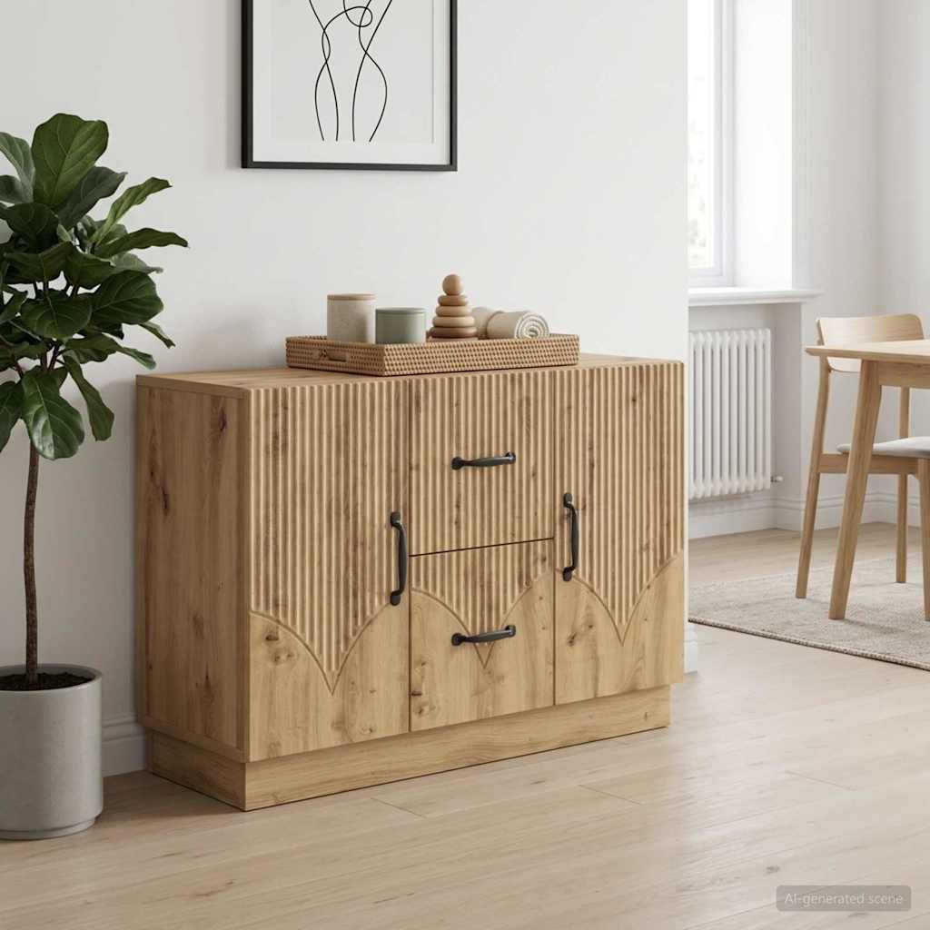 Dressoir Artisanaal eiken 89 x 34,5 x 57 cm Bewerkt hout