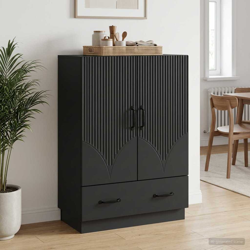 Dressoir met lade Zwart 66 x 34,5 x 92 cm Bewerkt hout