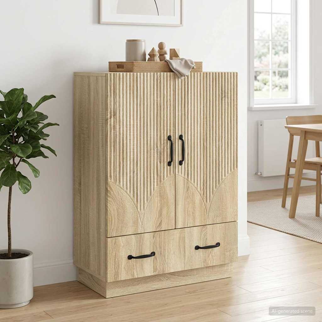 Dressoir met lade Sonoma Eiken 66 x 34,5 x 92 cm Bewerkt hout – afbeelding 1