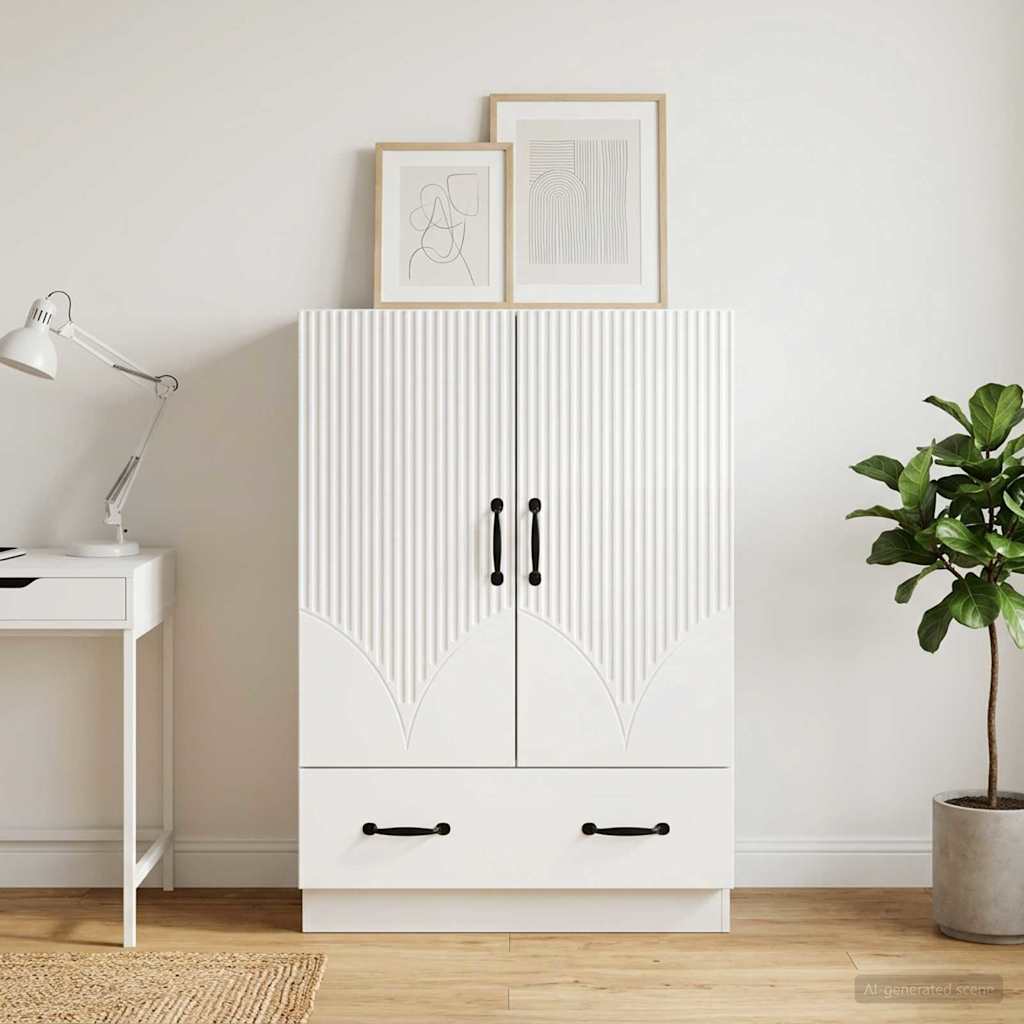 Dressoir met lade Hoogglans Wit 66 x 34,5 x 92 cm Bewerkt hout