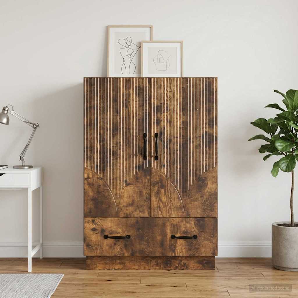 Dressoir met lade Gerookt eiken 66 x 34,5 x 92 cm Bewerkt hout