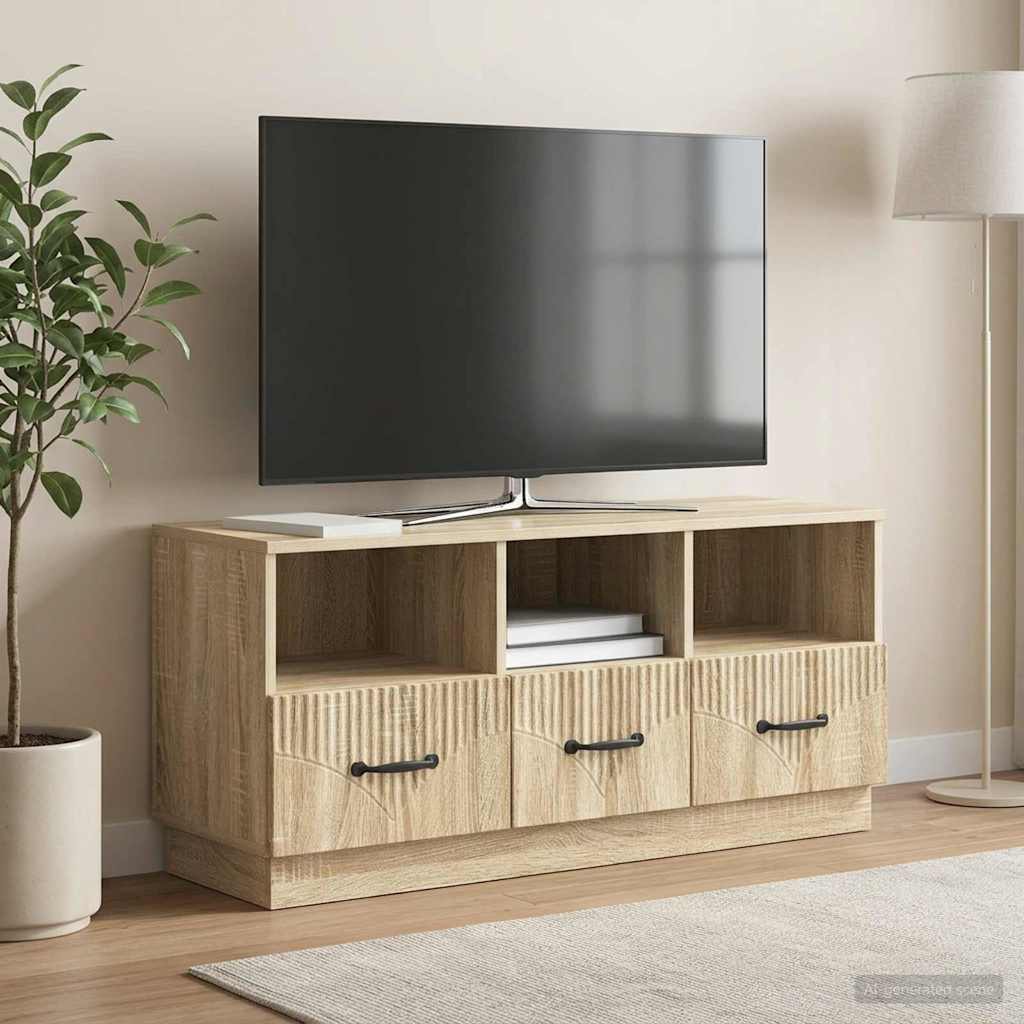 TV-kast met lade Sonoma Eiken 102 x 34,5 x 47 cm Bewerkt hout – afbeelding 1