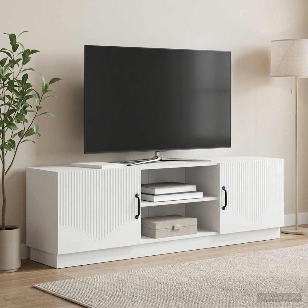 TV-kast Wit 150 x 31 x 47 cm Bewerkt hout – afbeelding 1