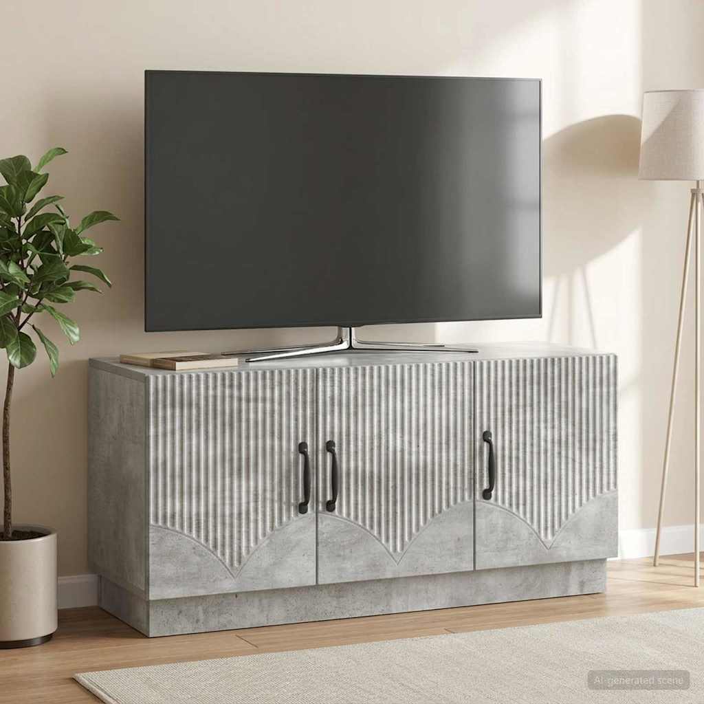 TV-kast Betongrijs 99 x 34,5 x 47 cm Bewerkt hout – afbeelding 1