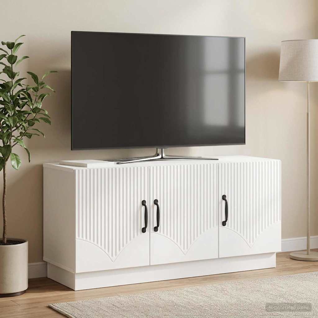TV-kast Hoogglans Wit 99 x 34,5 x 47 cm Bewerkt hout