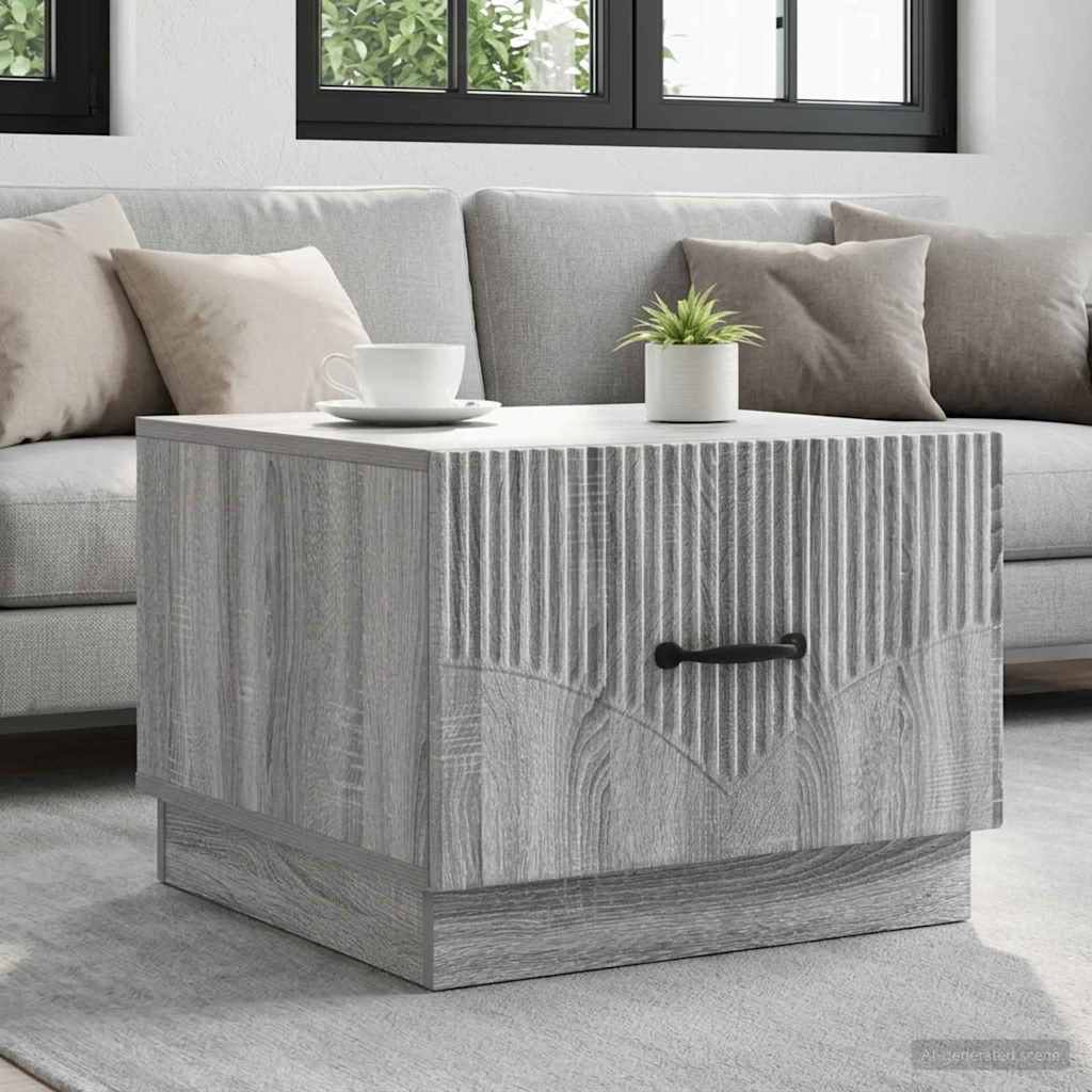 Salontafel met lade Grijs sonoma 49 x 50 x 37 cm Bewerkt hout – afbeelding 1