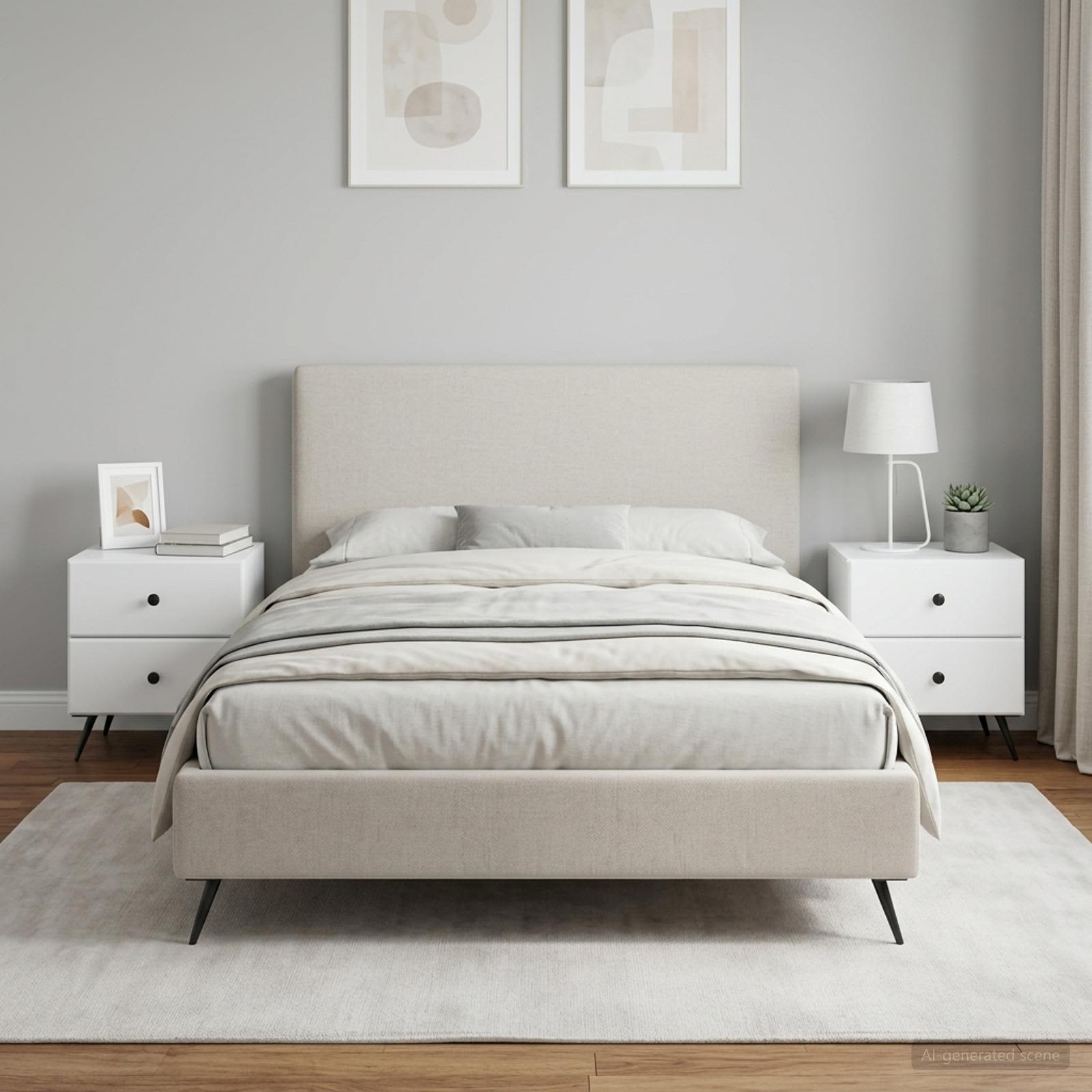 Nachtkastje met lade 2 pcs Wit 43 x 34,5 x 47,5 cm Bewerkt hout