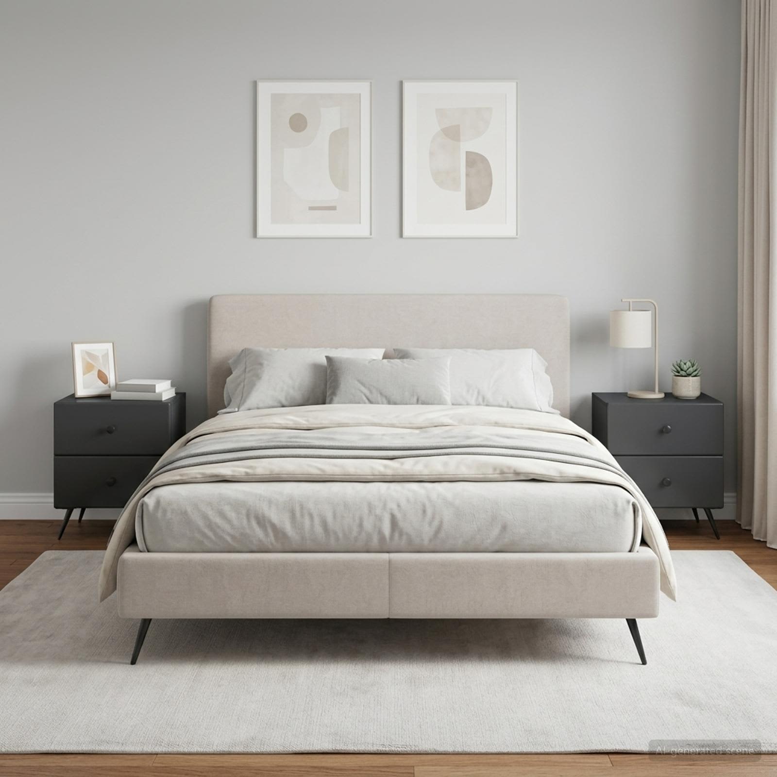 Nachtkastje 2 pcs Zwart 43 x 34,5 x 47,5 cm Bewerkt hout