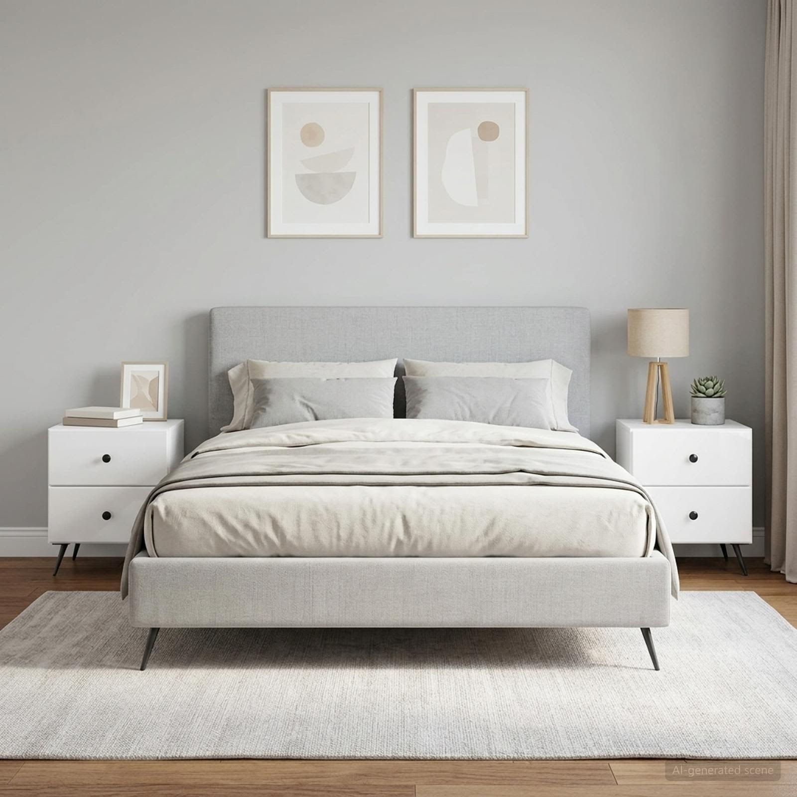 Nachtkastje met lade 2 pcs Hoogglans Wit 43 x 34,5 x 47,5 cm