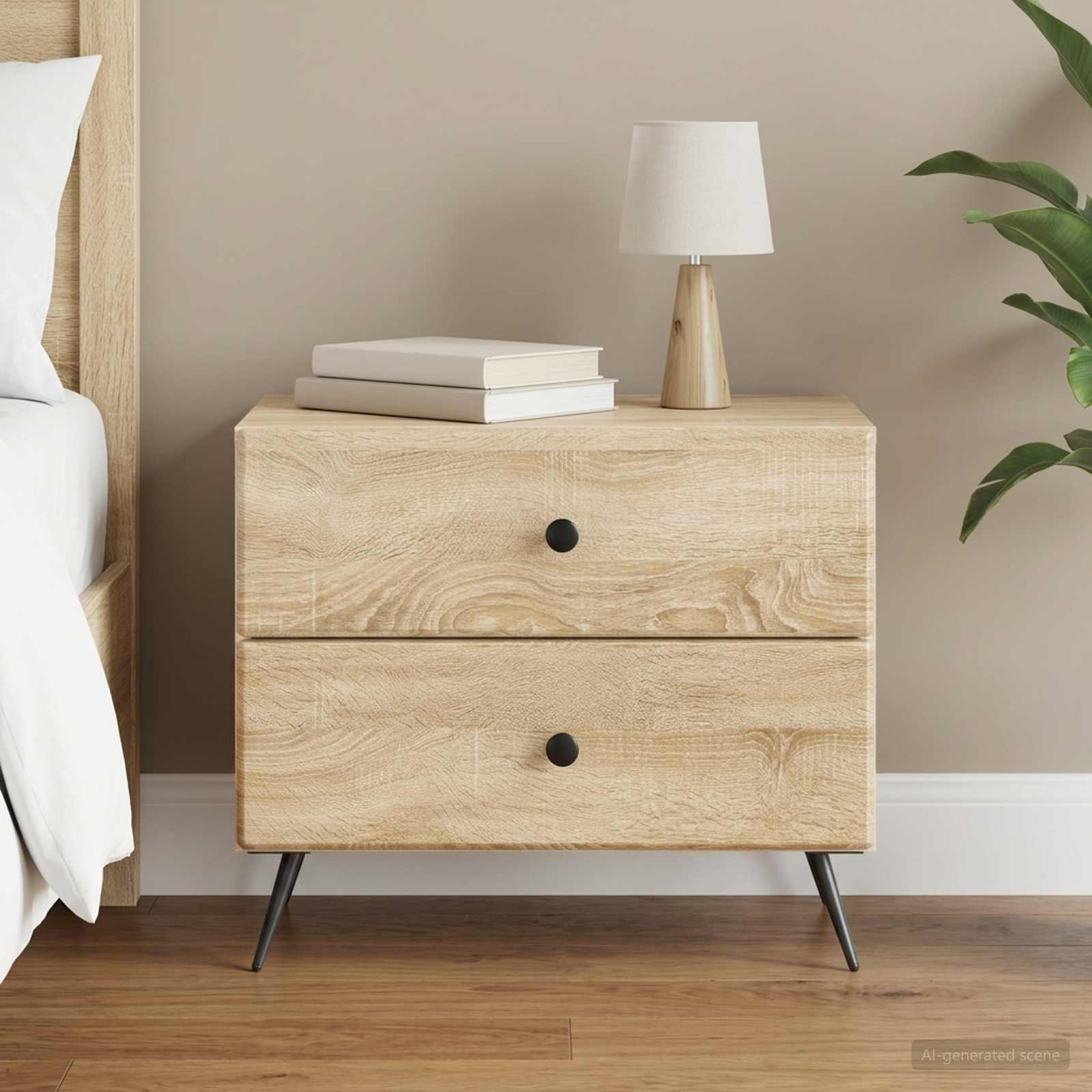 Nachtkastje Sonoma Eiken 62 x 34,5 x 47,5 cm Bewerkt hout