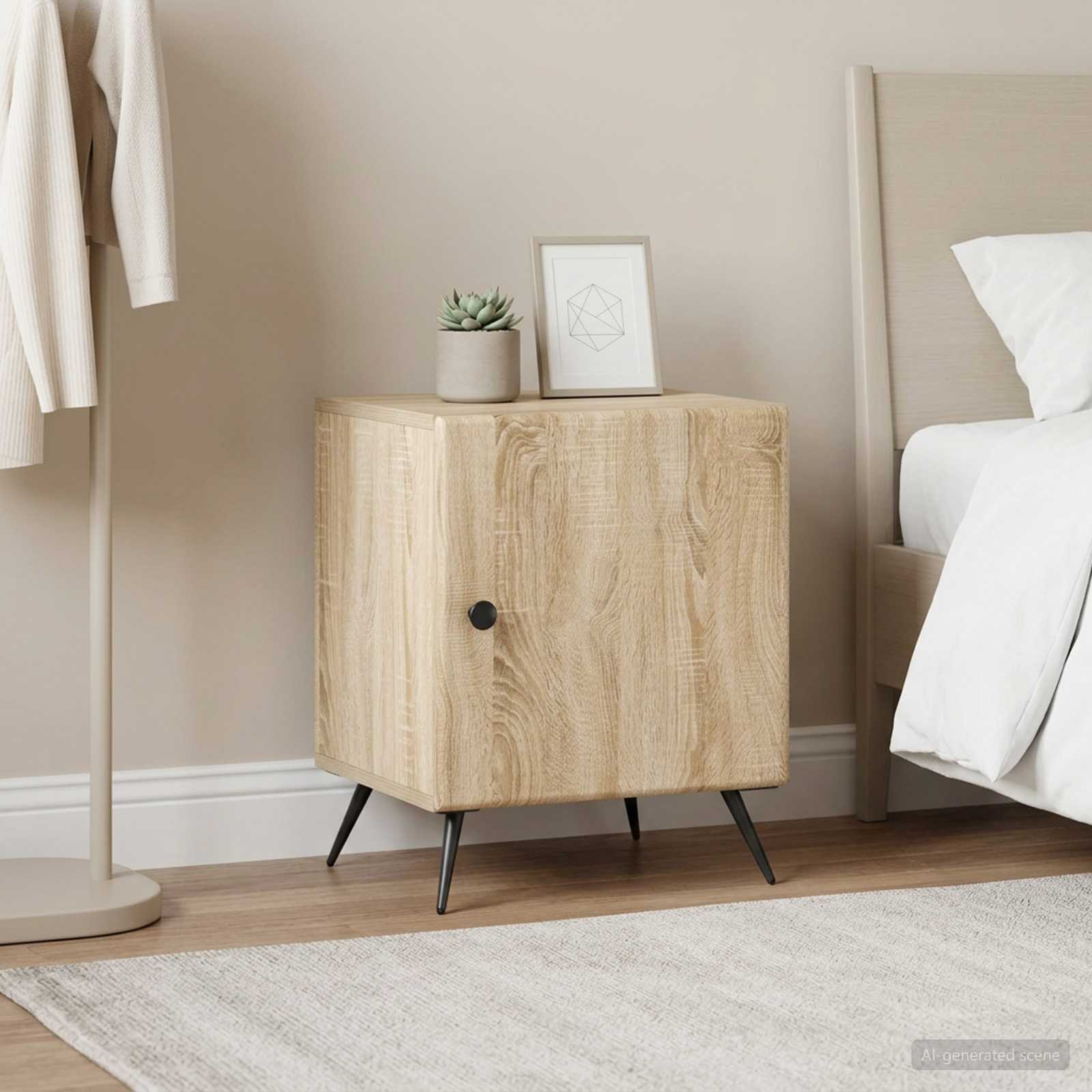 Nachtkastje 2 pcs Sonoma Eiken 43 x 34,5 x 50 cm Bewerkt hout