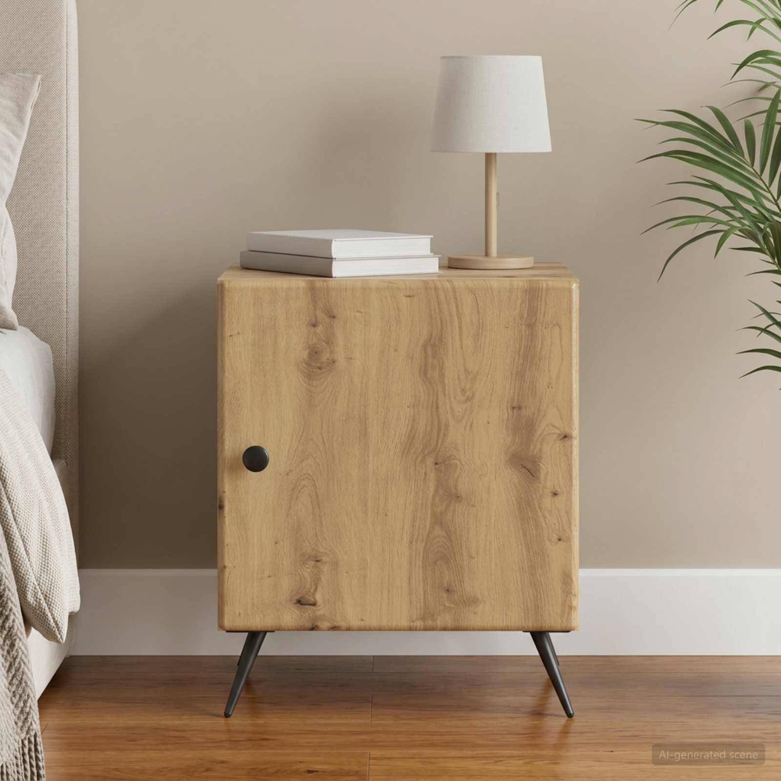 Nachtkastje Artisanaal eiken 43 x 34,5 x 50 cm Bewerkt hout