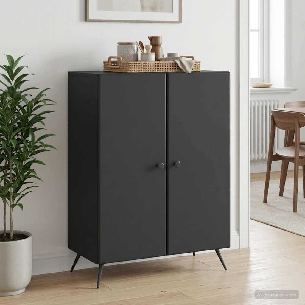 Dressoir Zwart 66 x 34,5 x 90 cm Bewerkt hout