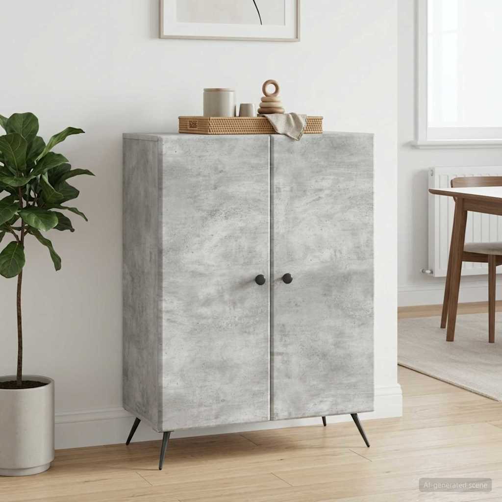 Dressoir Betongrijs 66 x 34,5 x 90 cm Bewerkt hout