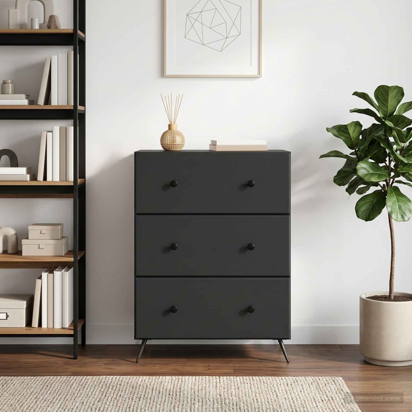 Ladenkast Zwart 66 x 34,5 x 90 cm Bewerkt hout