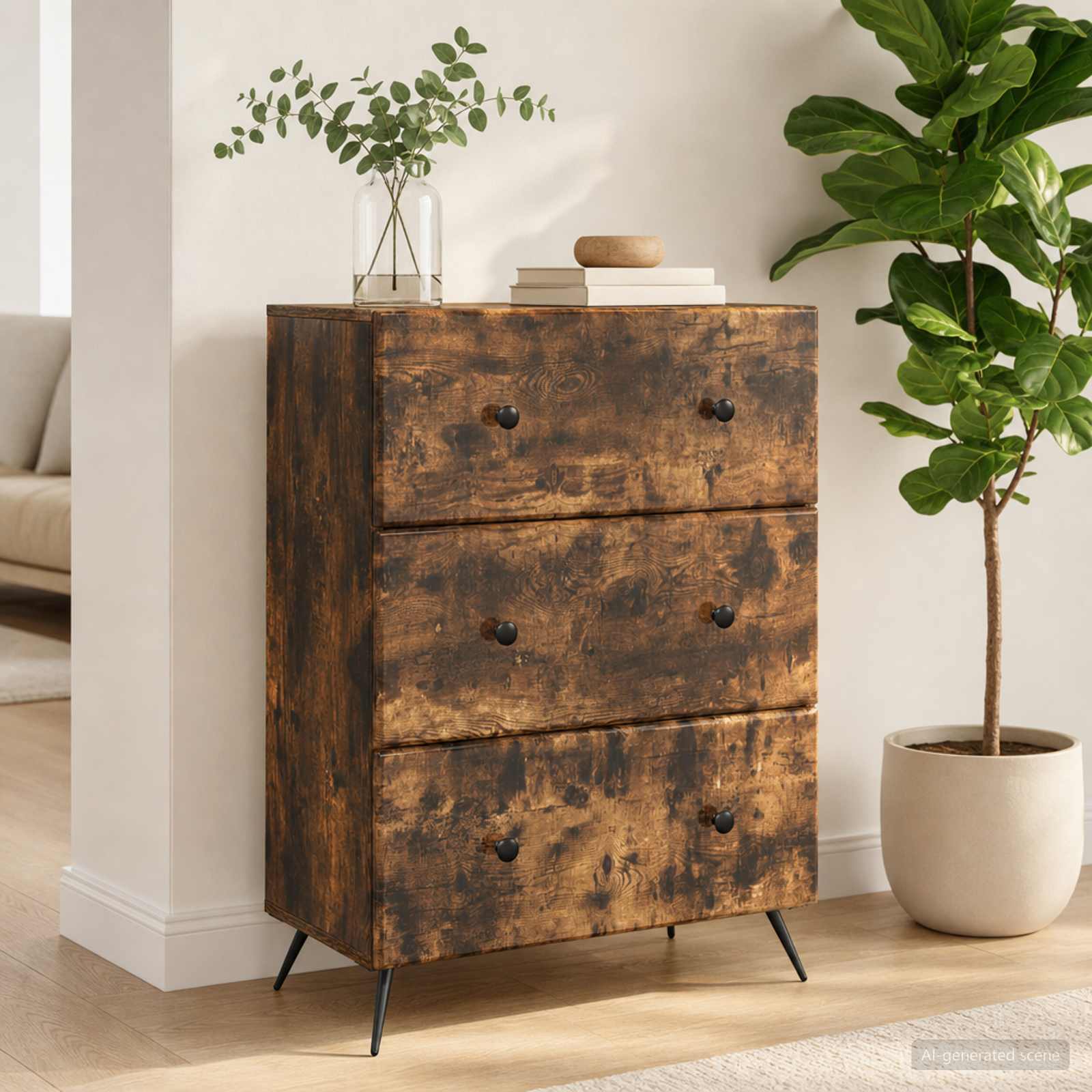 Ladenkast Gerookt eiken 66 x 34,5 x 90 cm Bewerkt hout