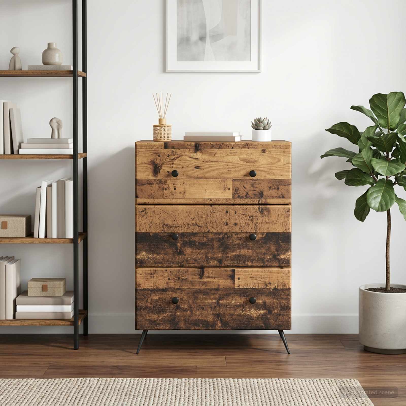 Ladenkast Oud hout 66 x 34,5 x 90 cm Bewerkt hout