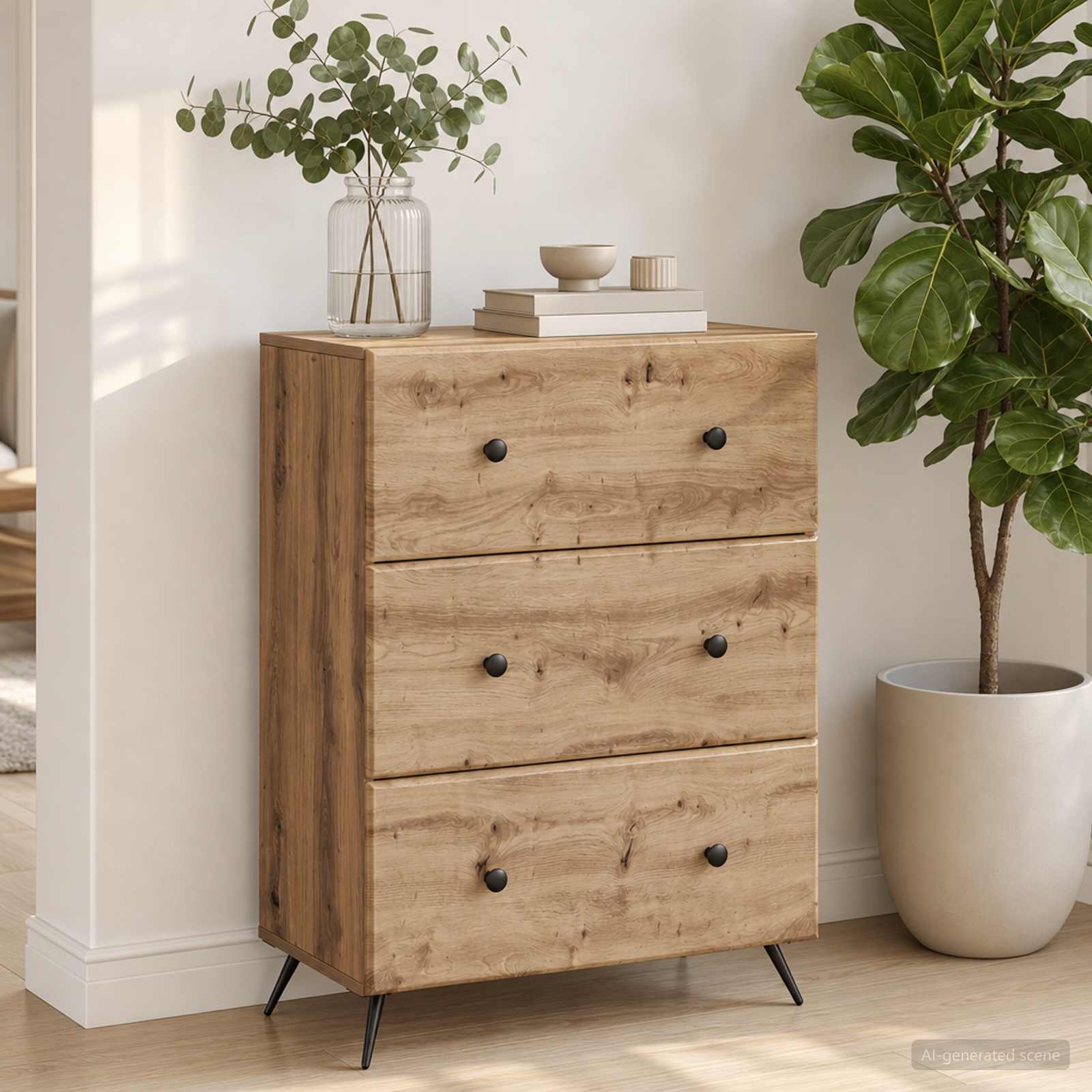 Ladenkast Artisanaal eiken 66 x 34,5 x 90 cm Bewerkt hout