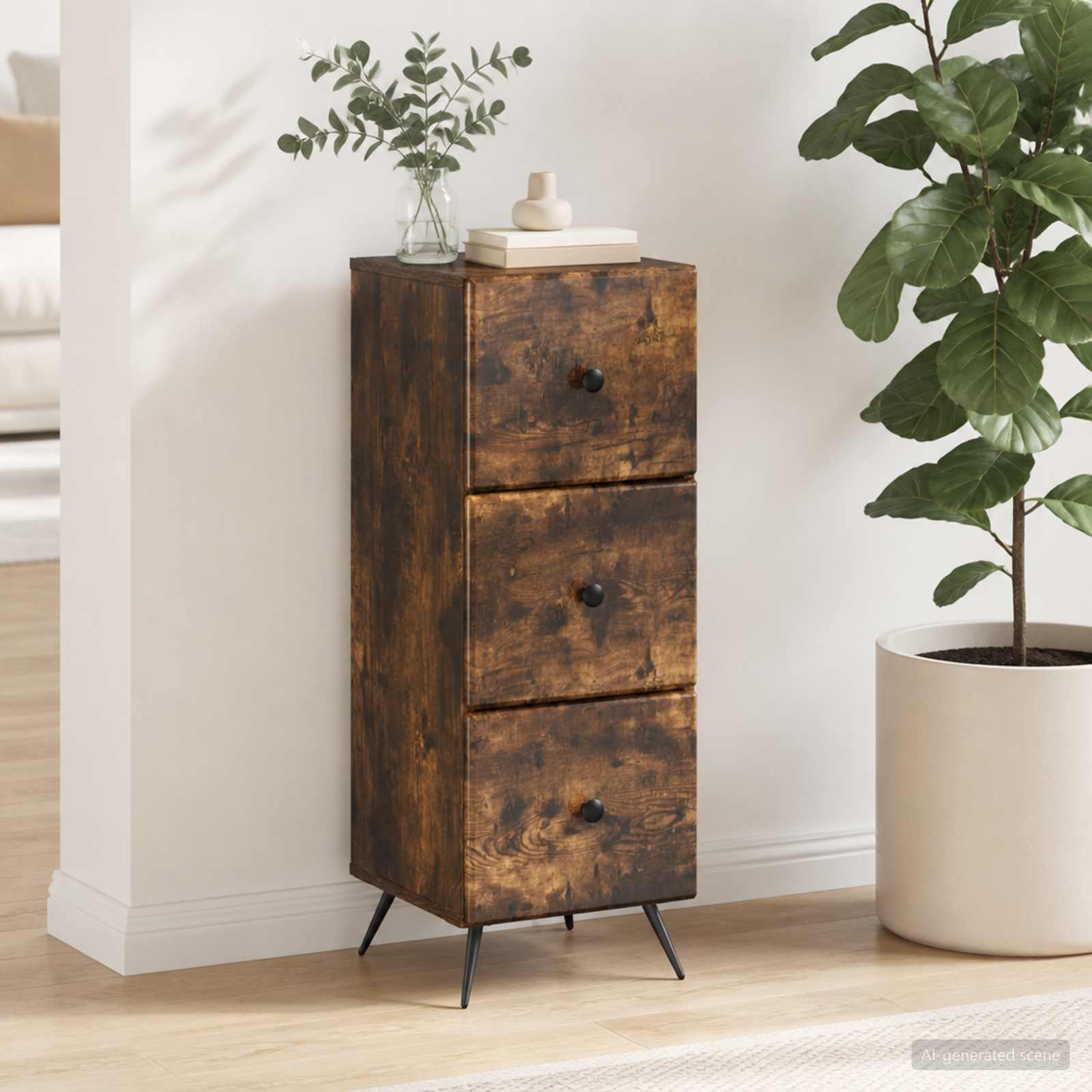 Ladenkast Gerookt eiken 33 x 34,5 x 90 cm Bewerkt hout